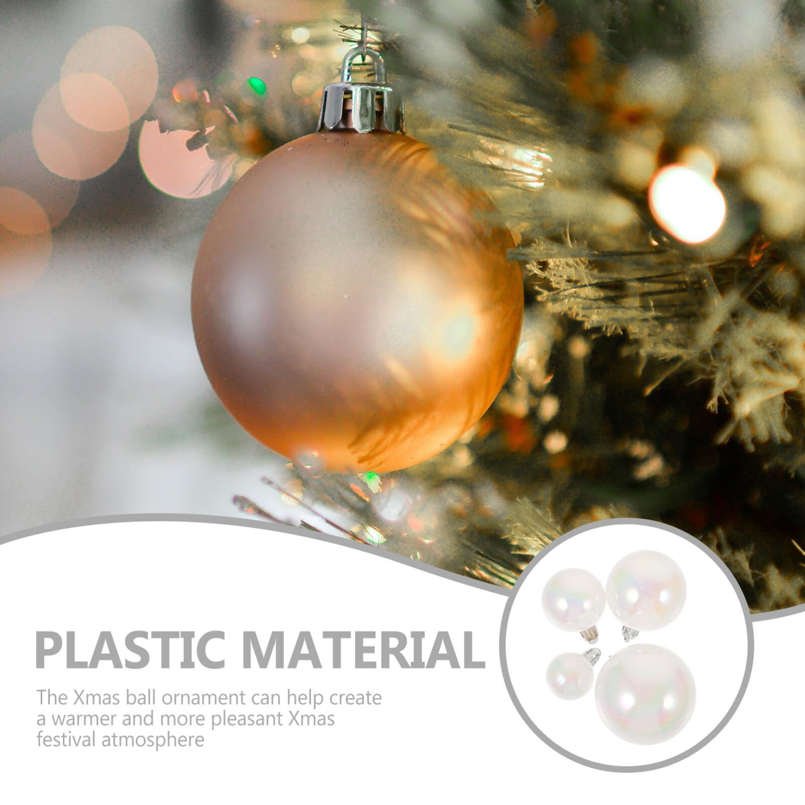 Garneck 40pcs Shatterproof Christmas Ball Ornaments Plastic Xmas Tree Decorations for Holiday Parties Indoor Outdoor Use Easy to