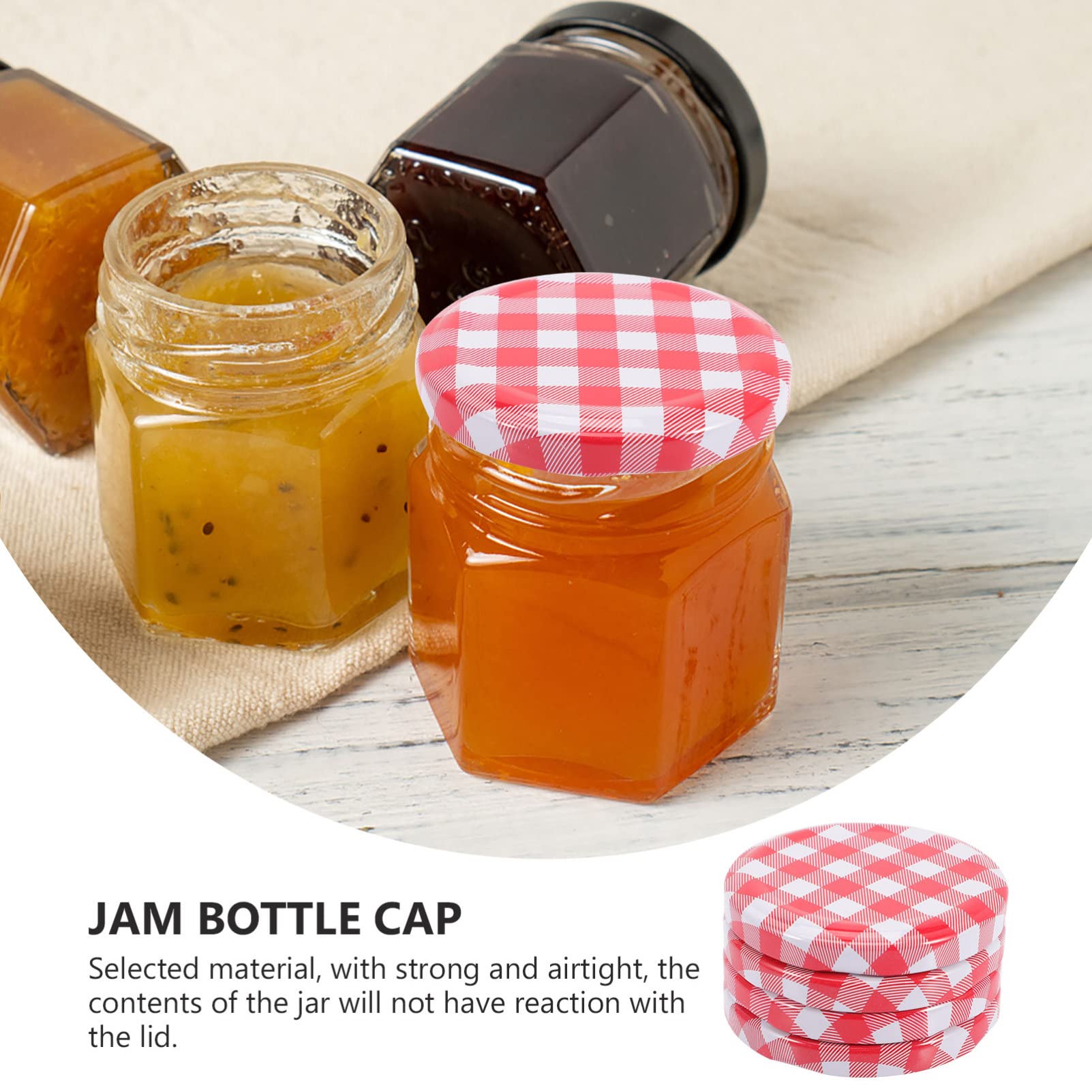 Kichvoe 40Pcs Jar Accessory Beverages Tins Jam Drinks Red Decor Jar Lids Regular Mouth Containers Couvercle Canning Rings Glass