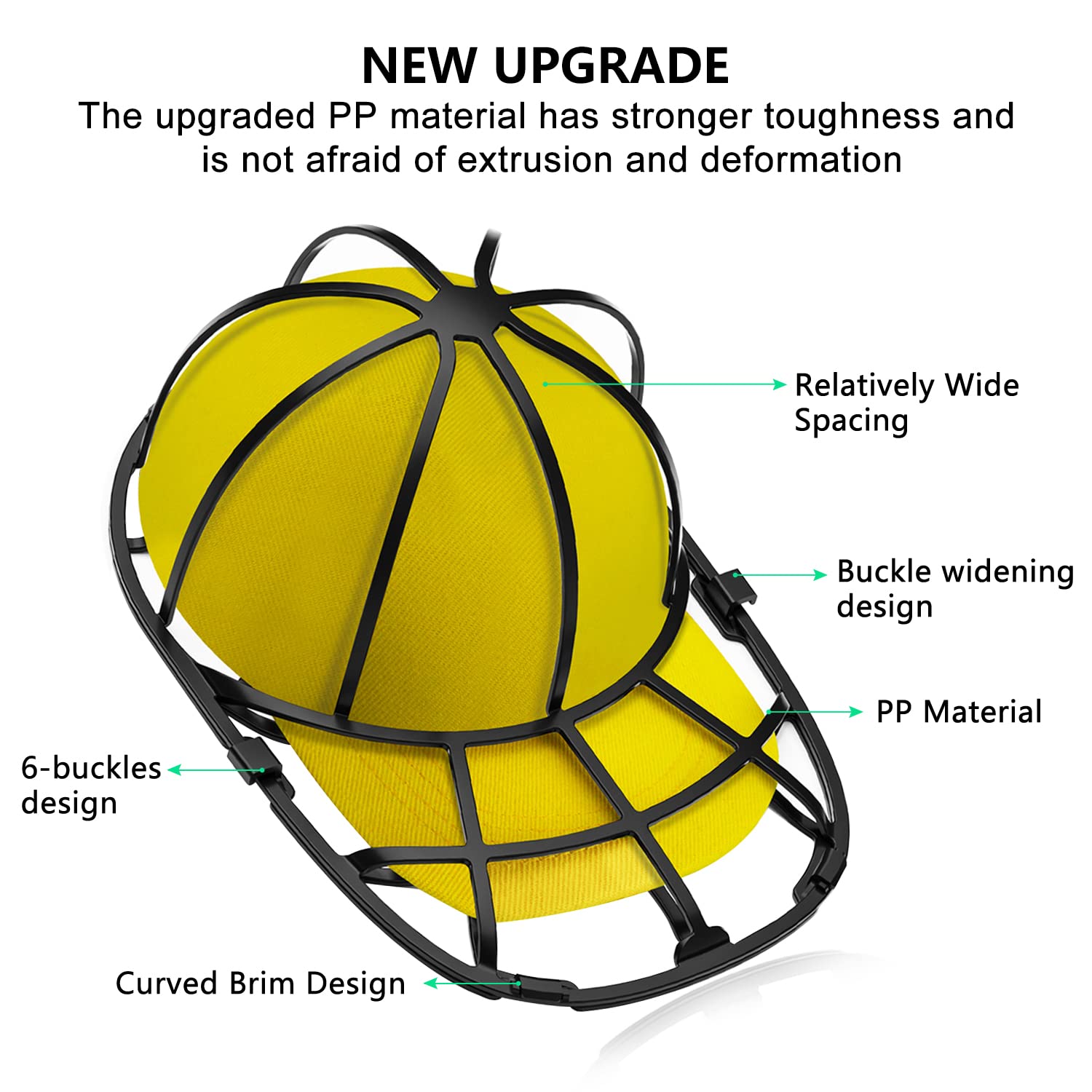 Coopache 4 Pack Hat Washer For Baseball Cap Washer Cage For Washing Machine,Ball Cap Washing Frame Hat Cleaner Holder Protector