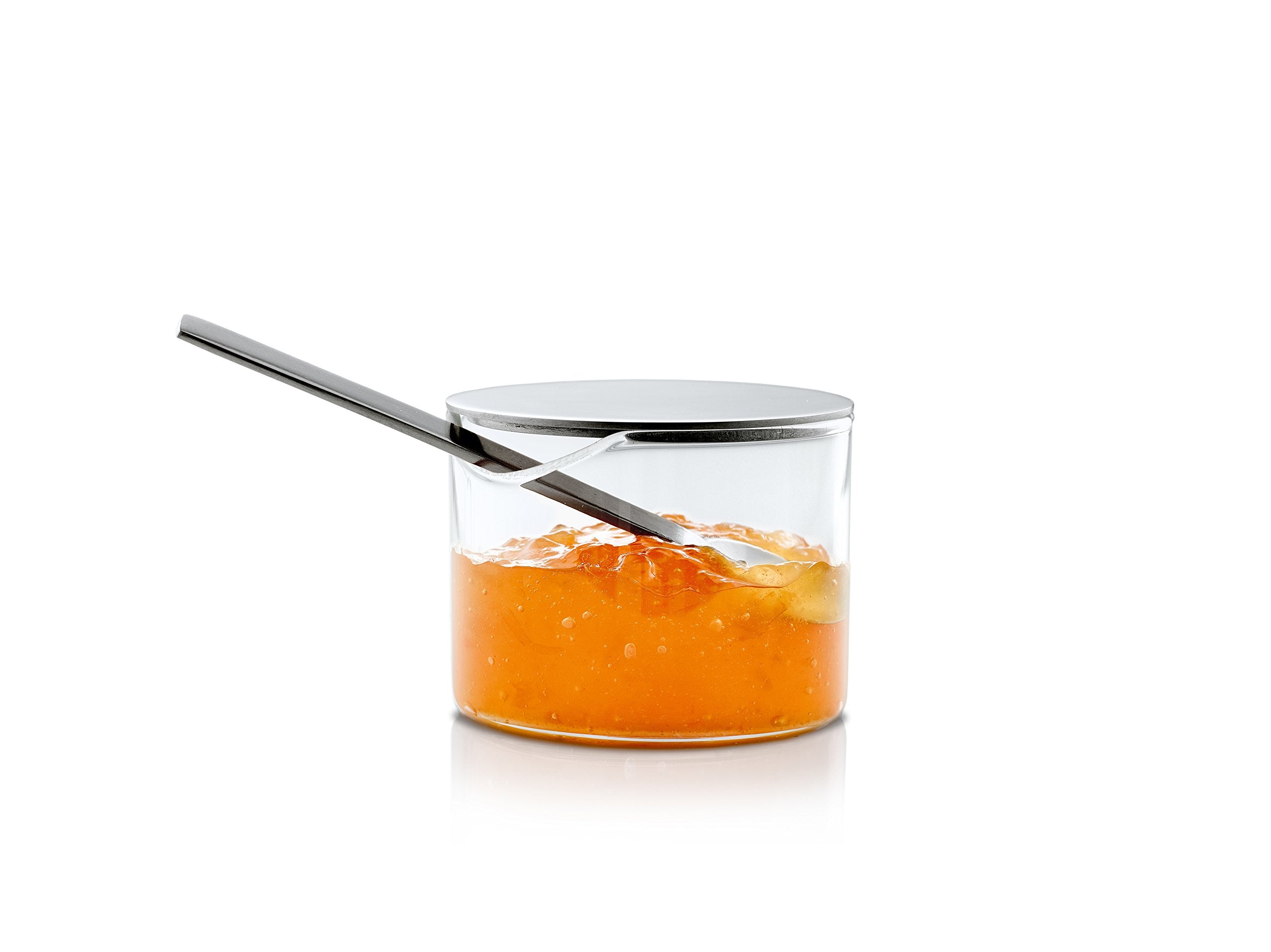 Blomus Basic Condiment Lid, 3 Oz, Glass And Brushed Stainless Steel