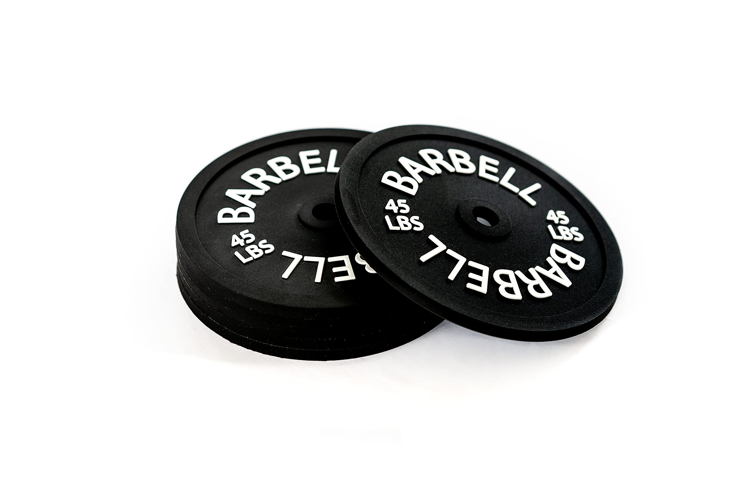 6 Set Barbell Bumper Plate Drink Coasters, Round Black Silicone Coasters, Coasters For Coffee Table, Coasters For Drinks, Absorb