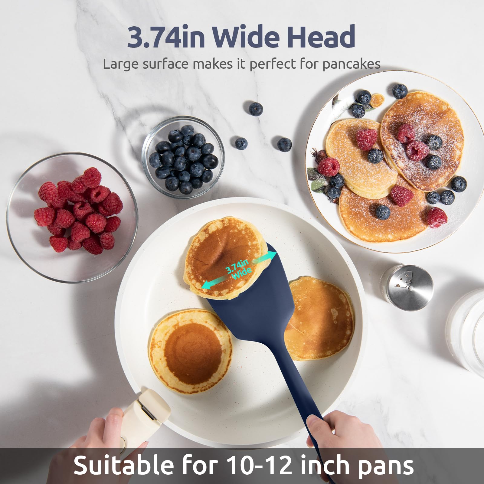 600? Heat Resistant Silicone Turner: U-Taste 13.6In Solid Kitchen Spatula Flipper, Bpa Free Flexible & Thin Seamless Cooking Ute