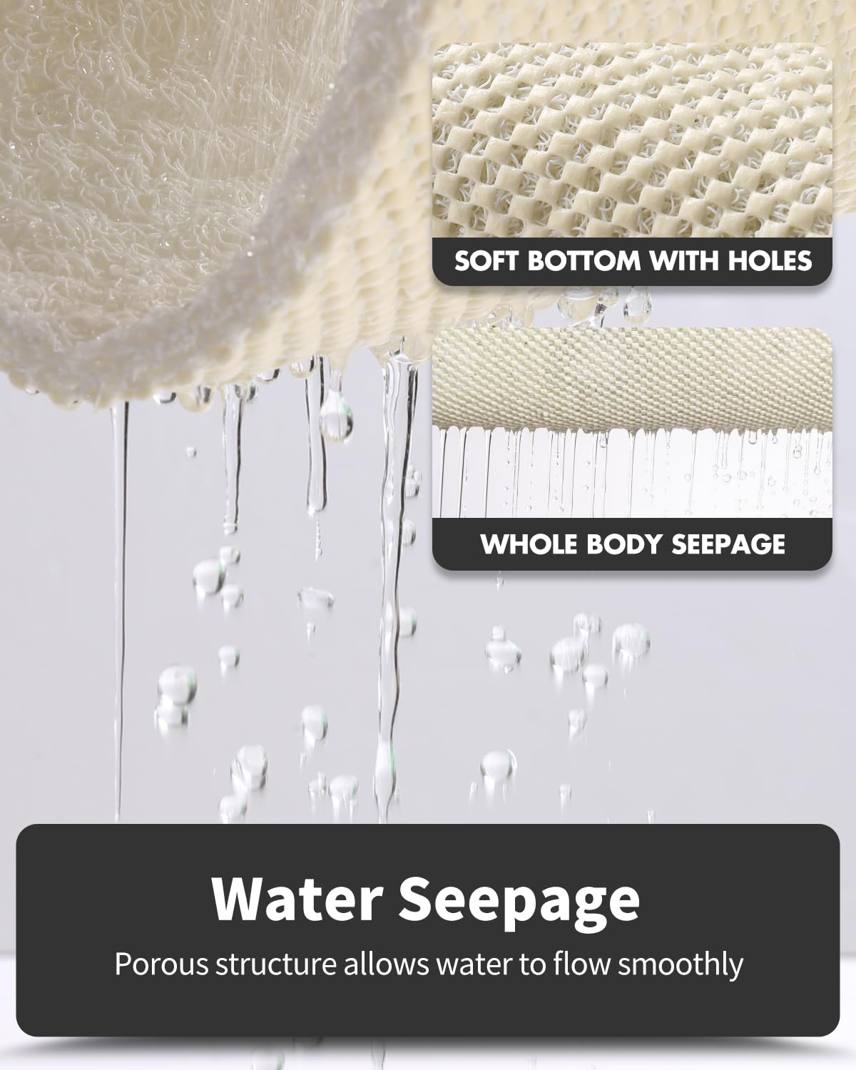 Non-Slip Bathtub Mat  17x 30 Inch  Shower Mats for Bath Tub  PVC Loofah Bathroom Mats for Wet Areas  Quick Drying