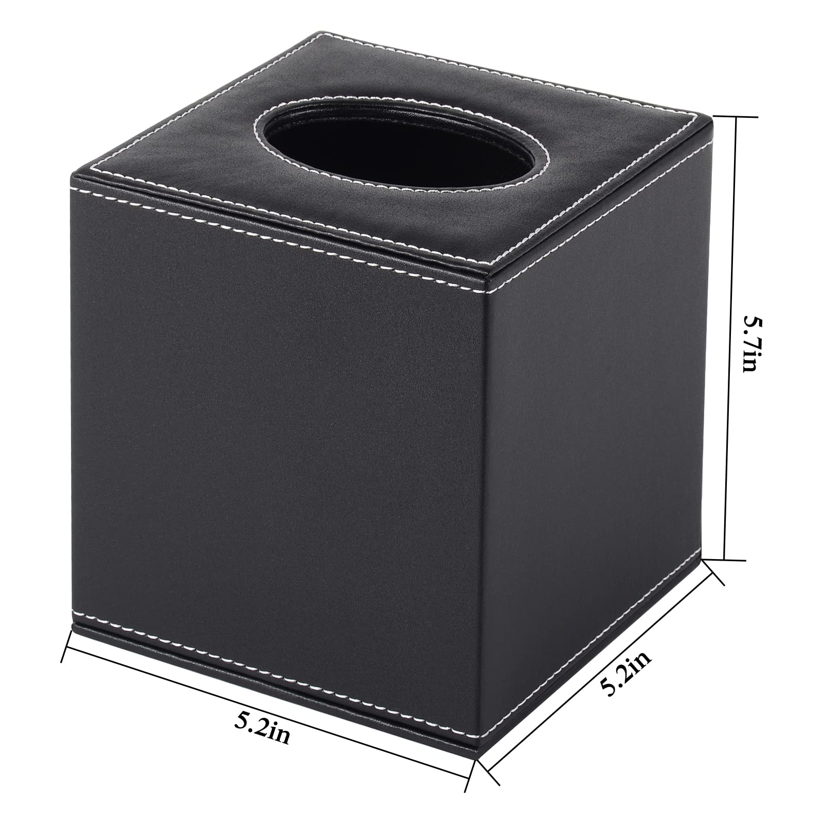 Rhcsz Pu Leather Tissue Box Cover Square,Upgrade Large Size Napkin Holder Pumping Paper Case Dispenser,Facial Tissue Holder With