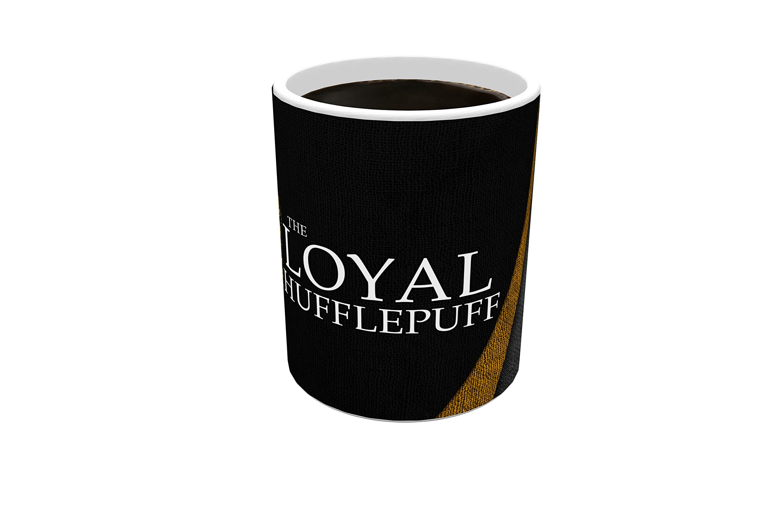 Morphing Mugs Harry Potter - Hufflepuff - Hogwarts Robe Design - One 11 Oz Color Changing Heat Sensitive Ceramic Mug - Image Rev