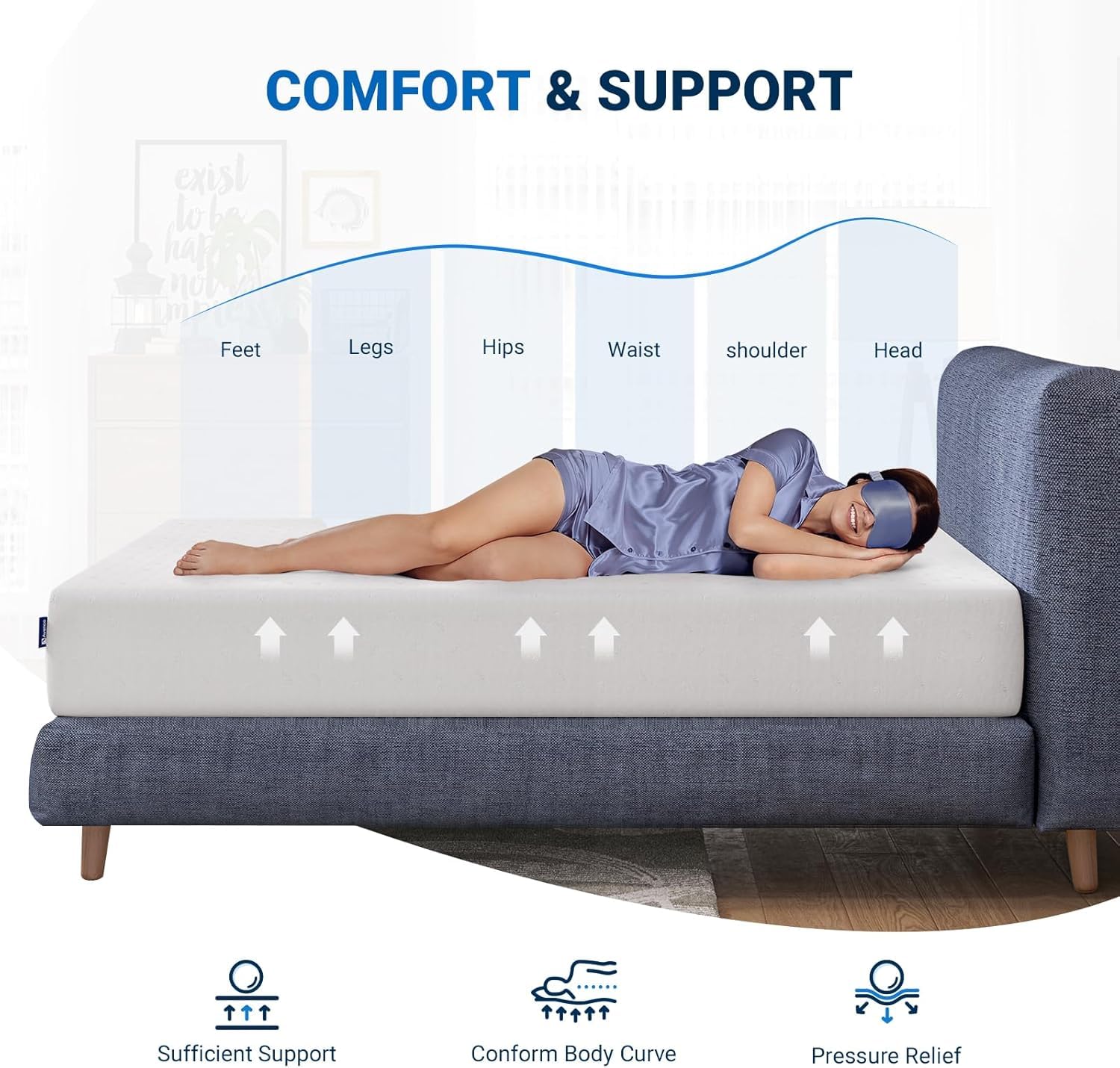 Avenco Queen Mattress, 12 Inch Queen Memory Foam Mattress In A Box For Refresh Sleep & Pressure Relief, Certipur-Us Certified Fi