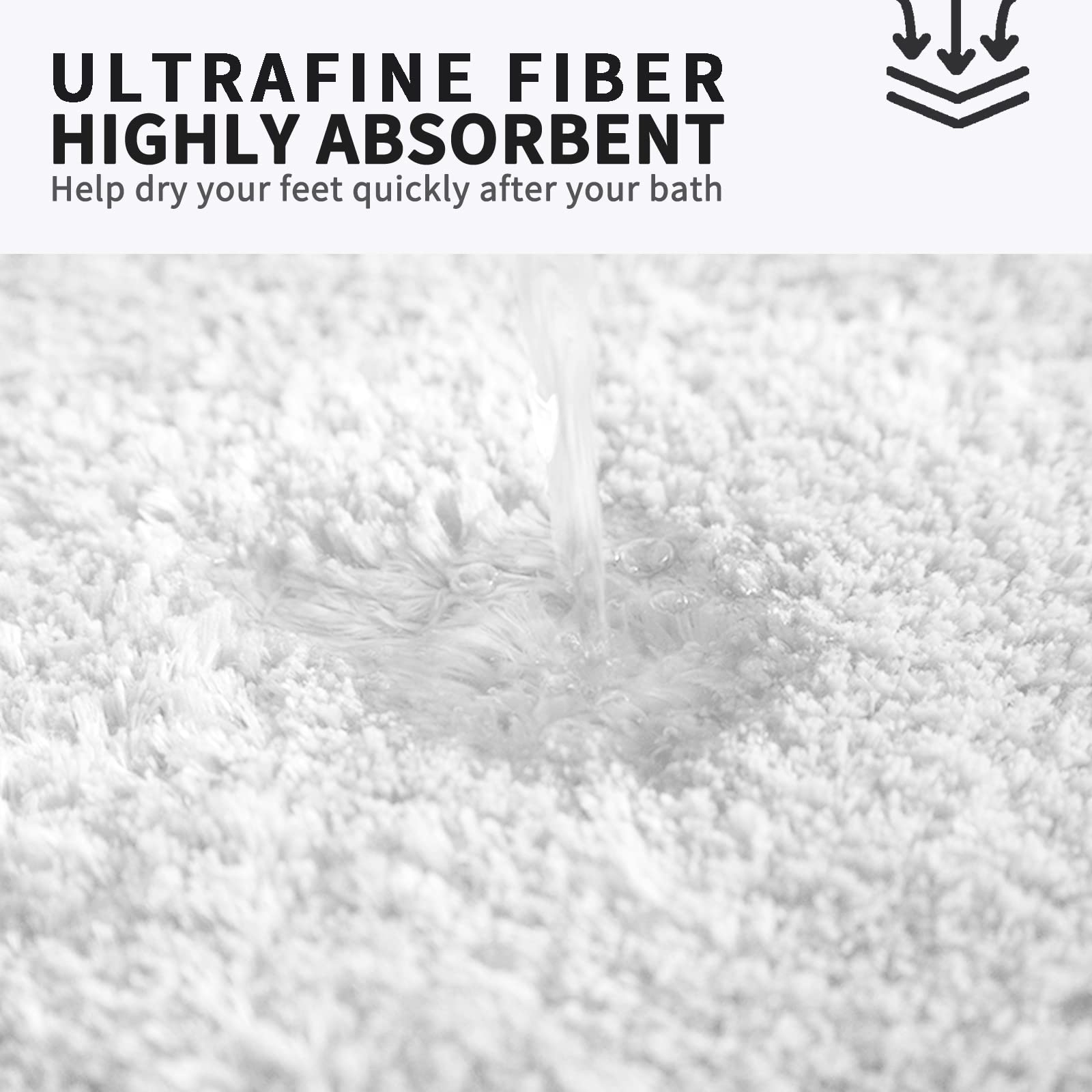 FIFU Bath Mats for Bathroom Non Slip  Super Soft Shaggy Bath Rugs for Bathroom Floor  Absorbent Plush & Machine Washable Bathroom Rug Mat 17x24 Inches White