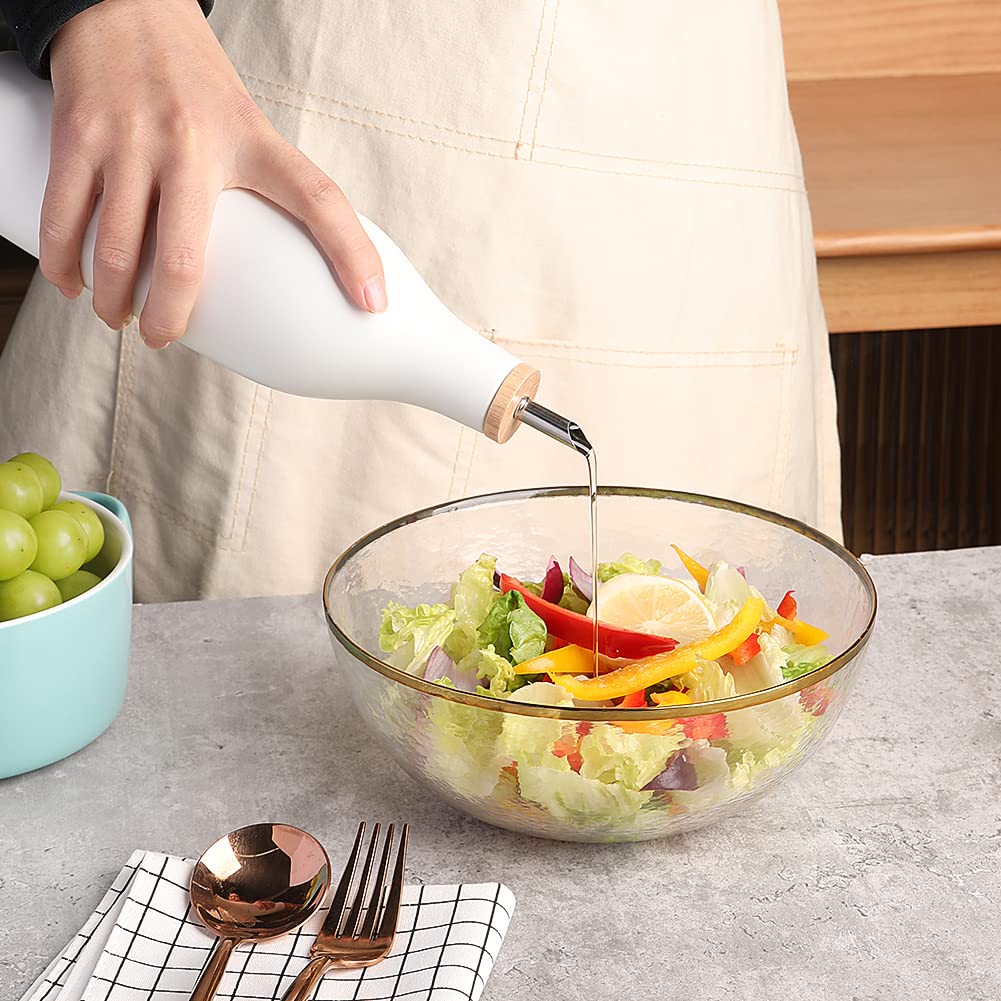 Sweejar Matte Olive Oil Dispenser Bottle For Kitchen Counter, 17 Oz Ceramic Opaque Oil Cruet With Spout, Oil Dispenser For Evoo,