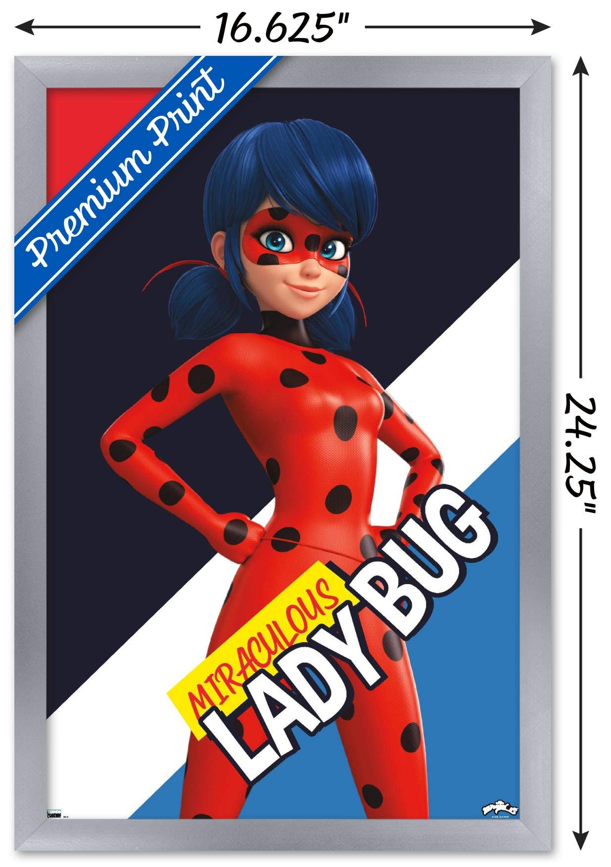 Trends International Miraculous-Ladybug Wall Poster, 14.725 In X 22.375 In, Silver Framed Version