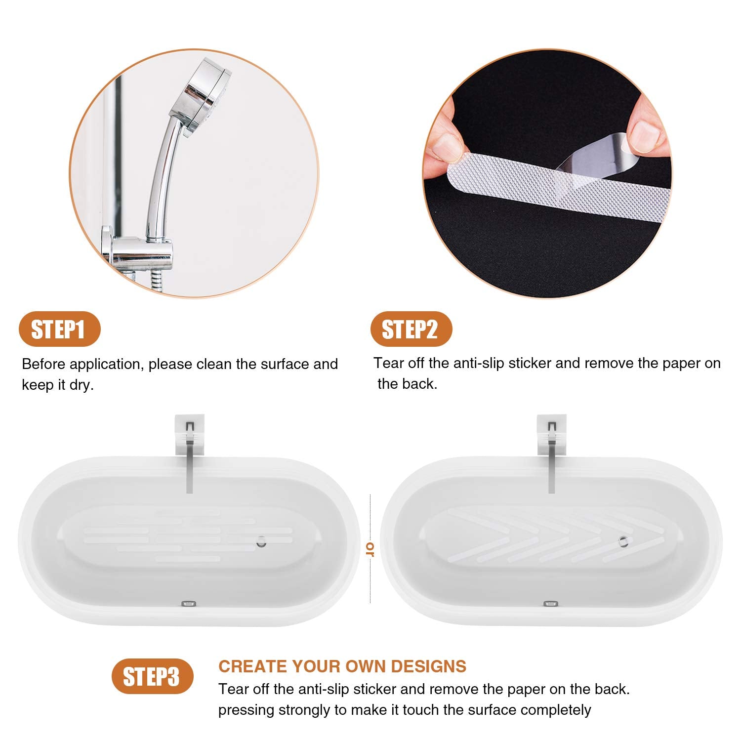 Secopad Anti Slip Shower Stickers 24 Pcs Safety Bathtub Strips Adhesive Decals With Premium Scraper For Bath Tub Shower Stairs L