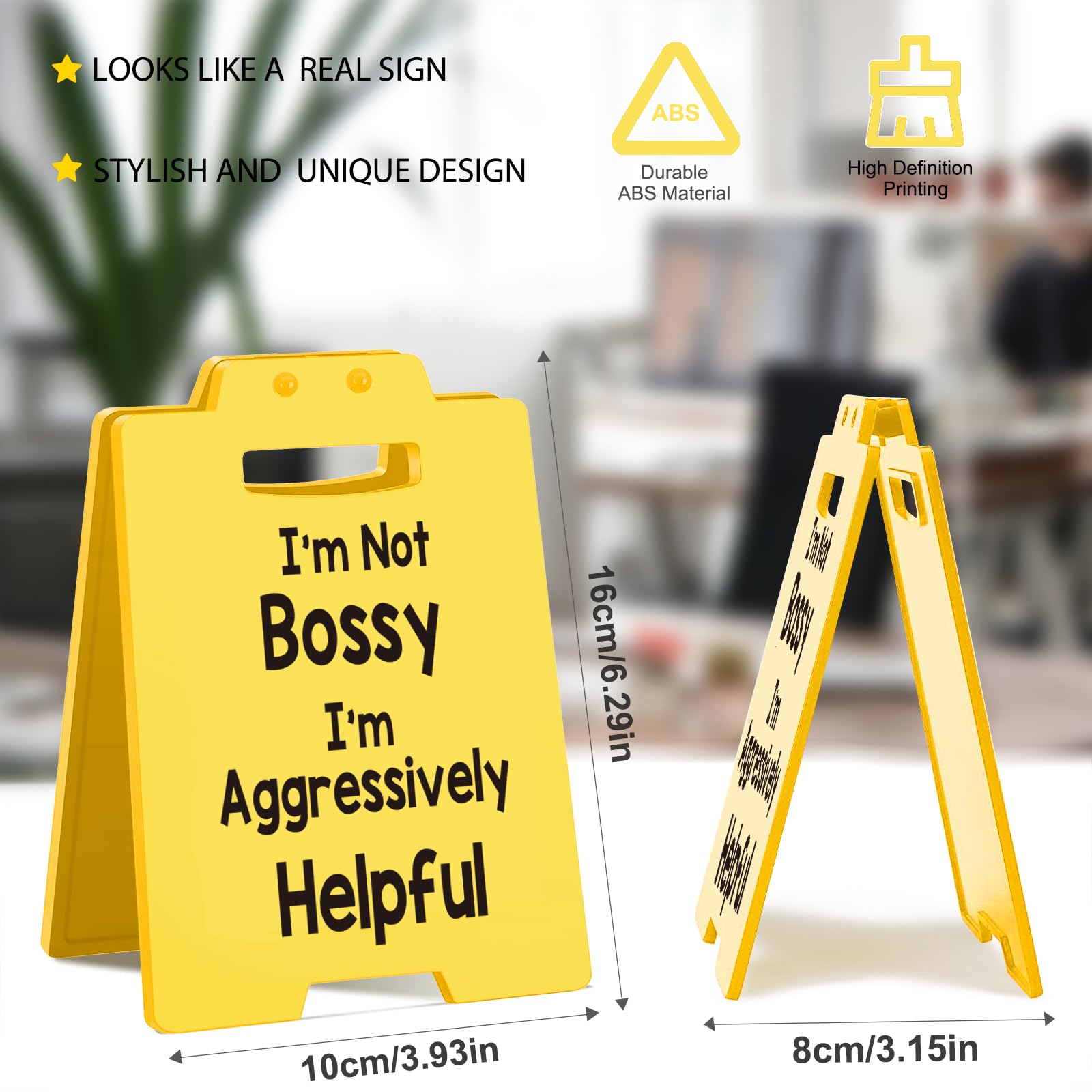Funny Office Desk Sign - Sarcastic Office Decor for Women, Boss, Manager or Admin - Gag Gift for Coworkers, Employees, or Team L