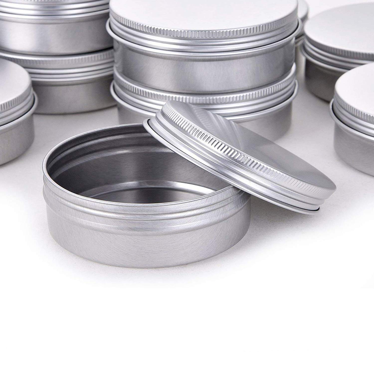 4 Ounce Aluminum Tin Jar Refillable Containers 120 Ml Aluminum Screw Lid Round Tin Container Bottle For Cosmetic,Lip Balm, Cream