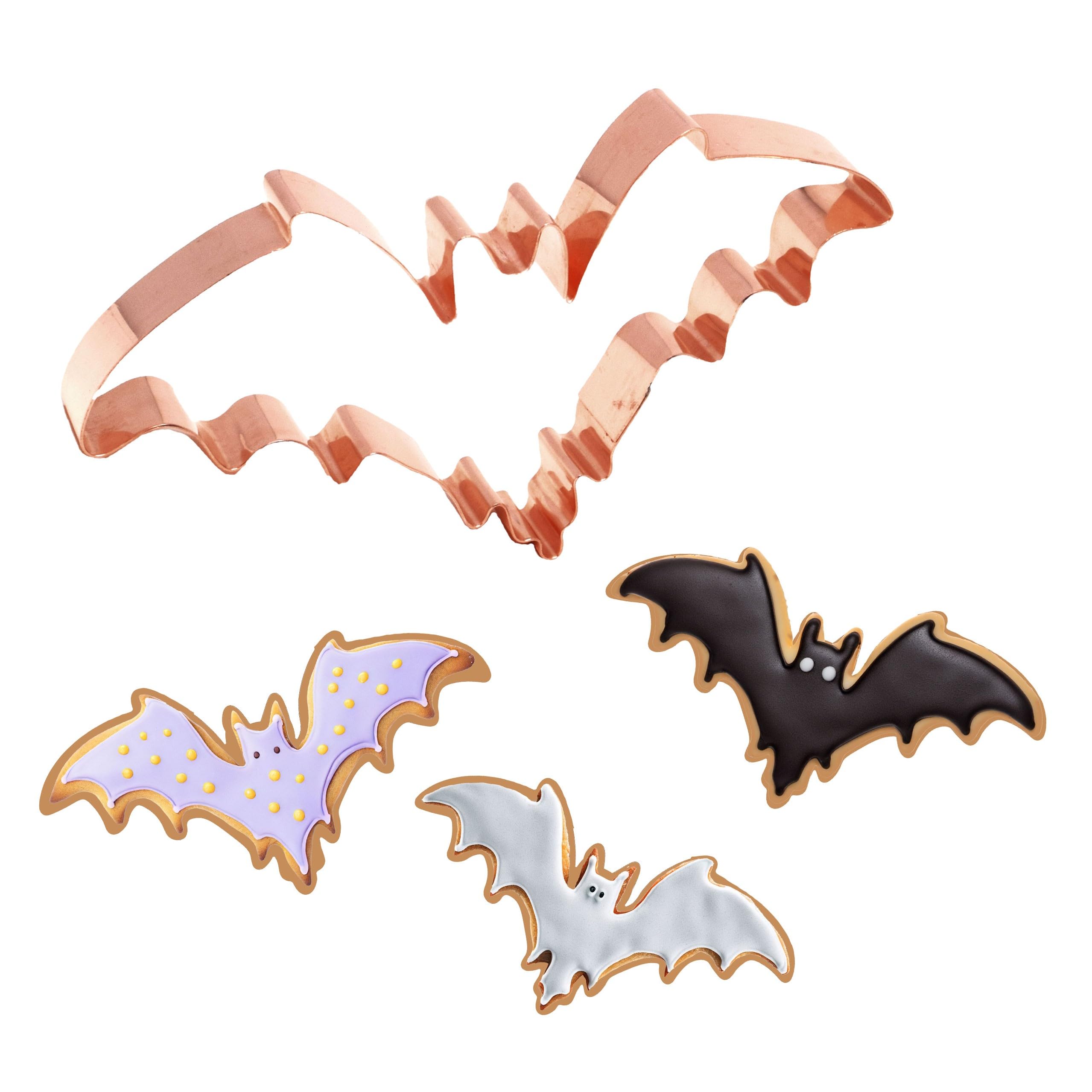 Spooky Bat Cookie Cutter 6 X 3.5 Inches - Handcrafted Copper By The Fussy Pup
