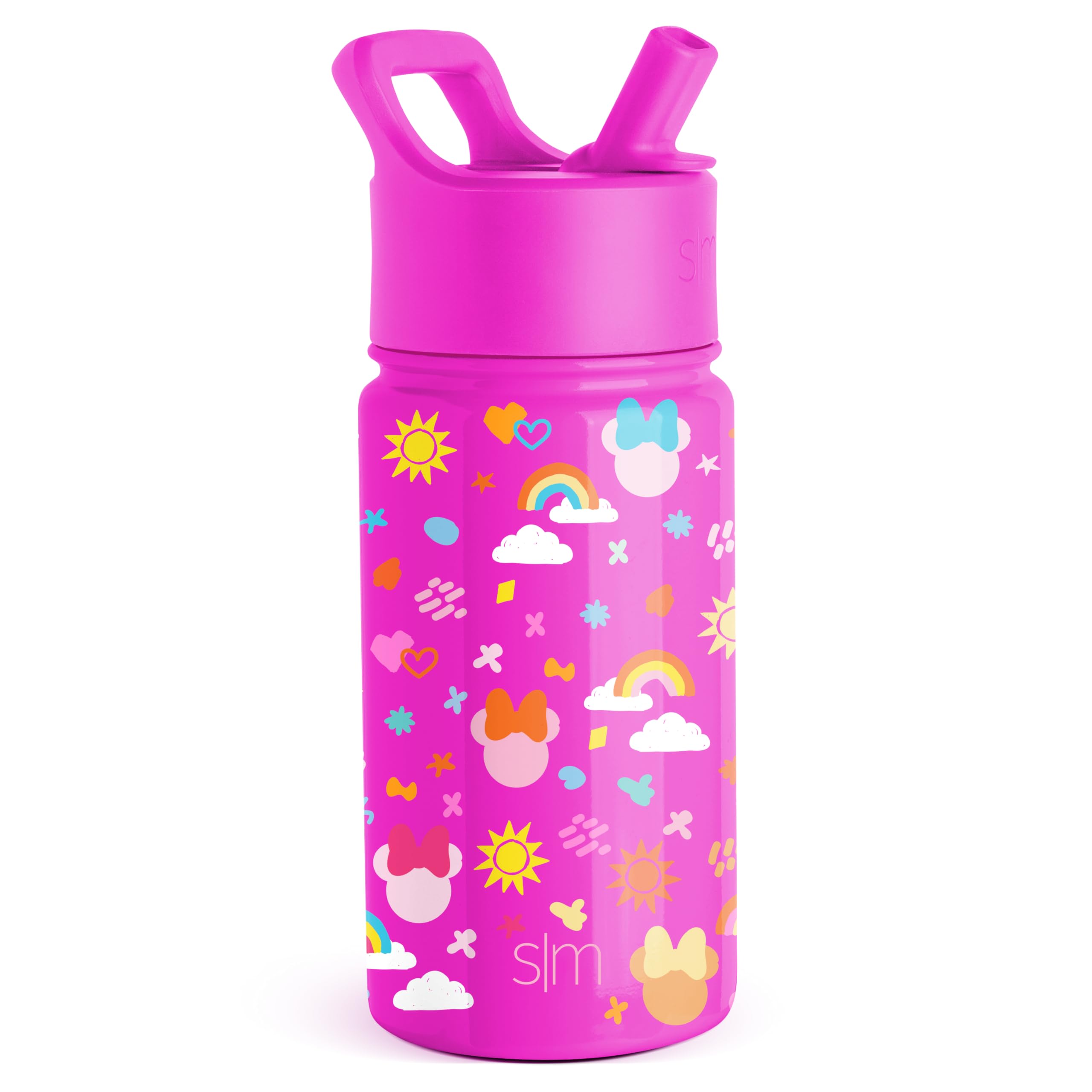 Simple Modern Disney Minnie Mouse Kids Water Bottle with Straw Lid | Reusable Insulated Stainless Steel Cup for Girls, School | 