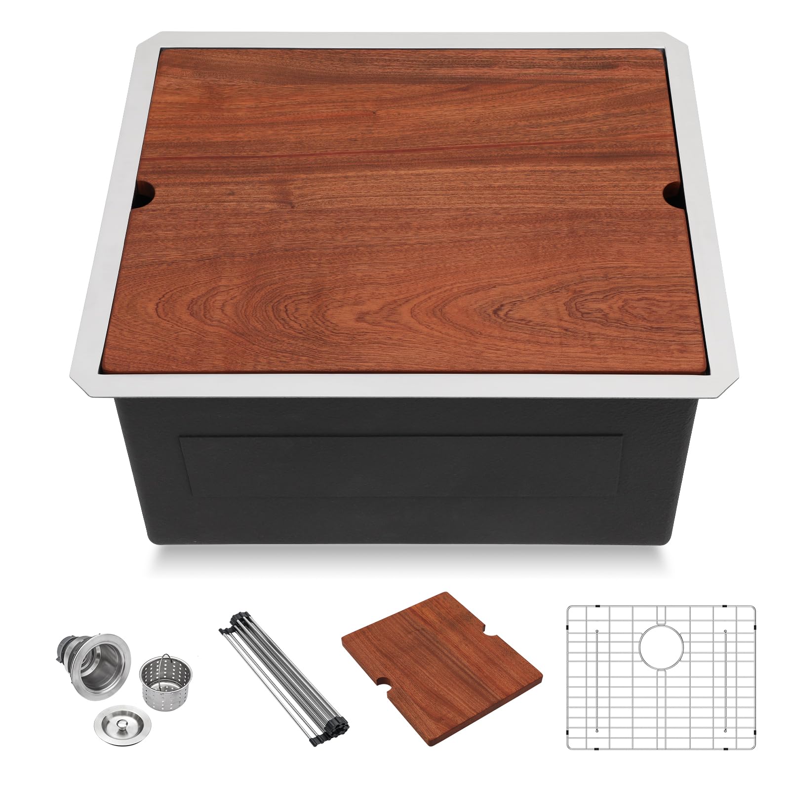 21 Undermount Kitchen Sink - Lordear 21X19 Inch Undermount Bar Sink Stainless Steel 16 Gauge Ledge Workstation Handmade Rv Campe