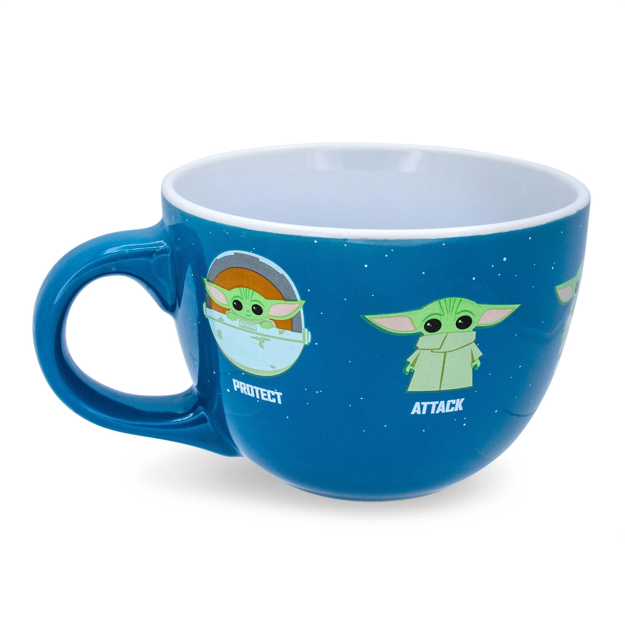 Star Wars: The Mandalorian Grogu Protect Attack Snack Ceramic Soup Mug