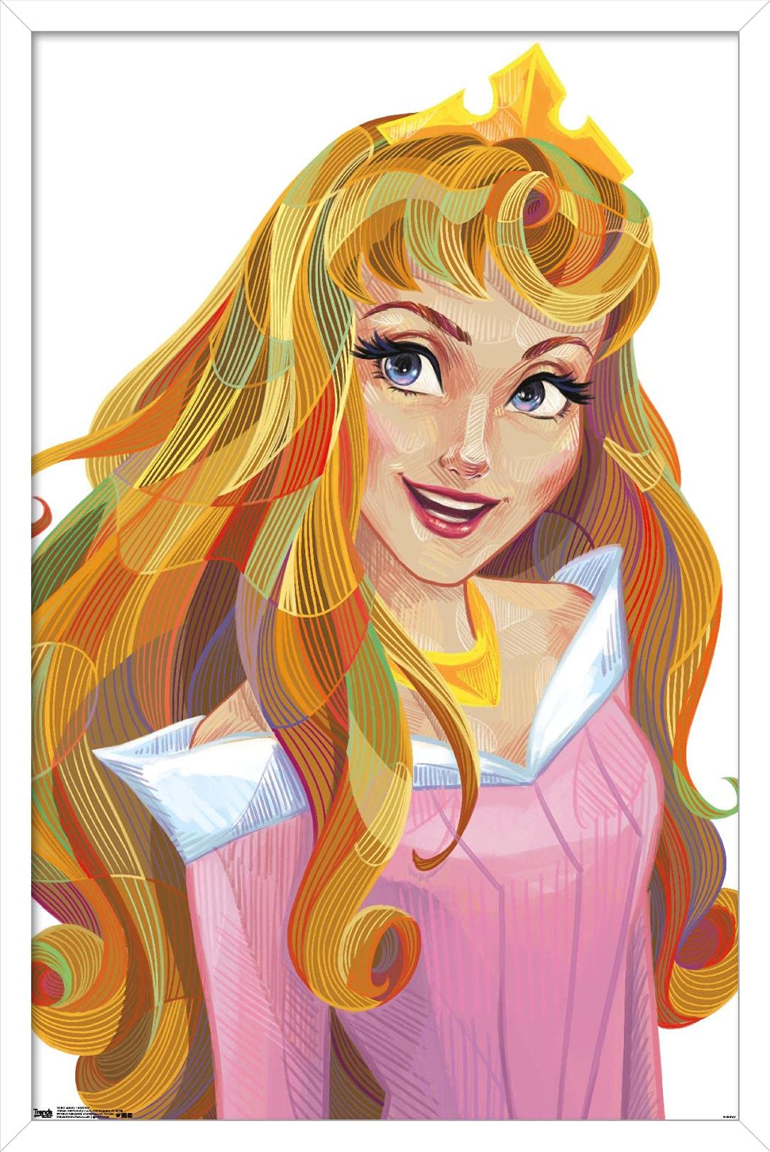 Trends International Disney Sleeping Beauty - Aurora - Stylized Wall Poster, 14.725'' X 22.375'', White Framed Version