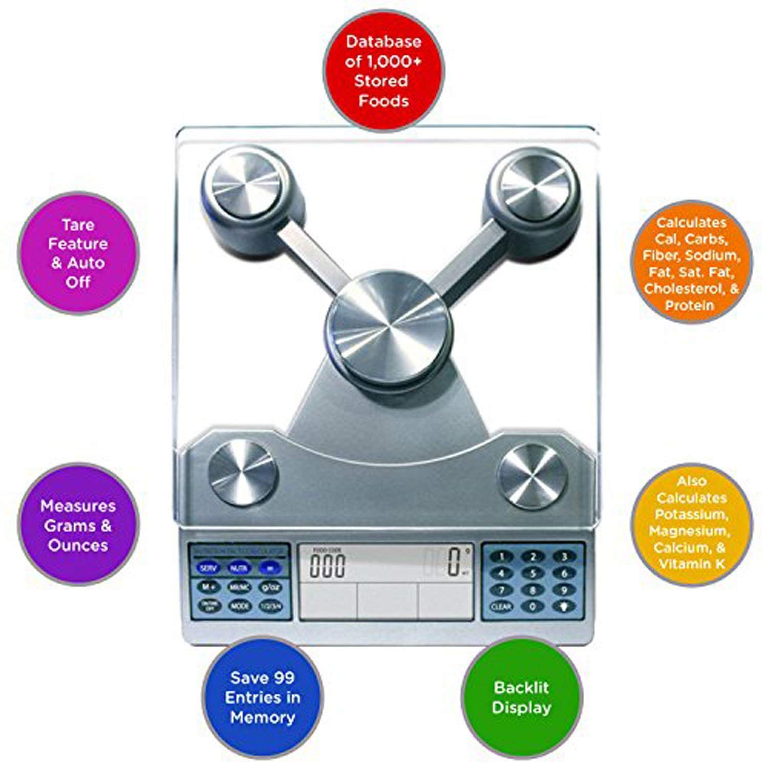 Eatsmart Digital Nutrition Food Scale With Professional Food And Nutrient Calculator