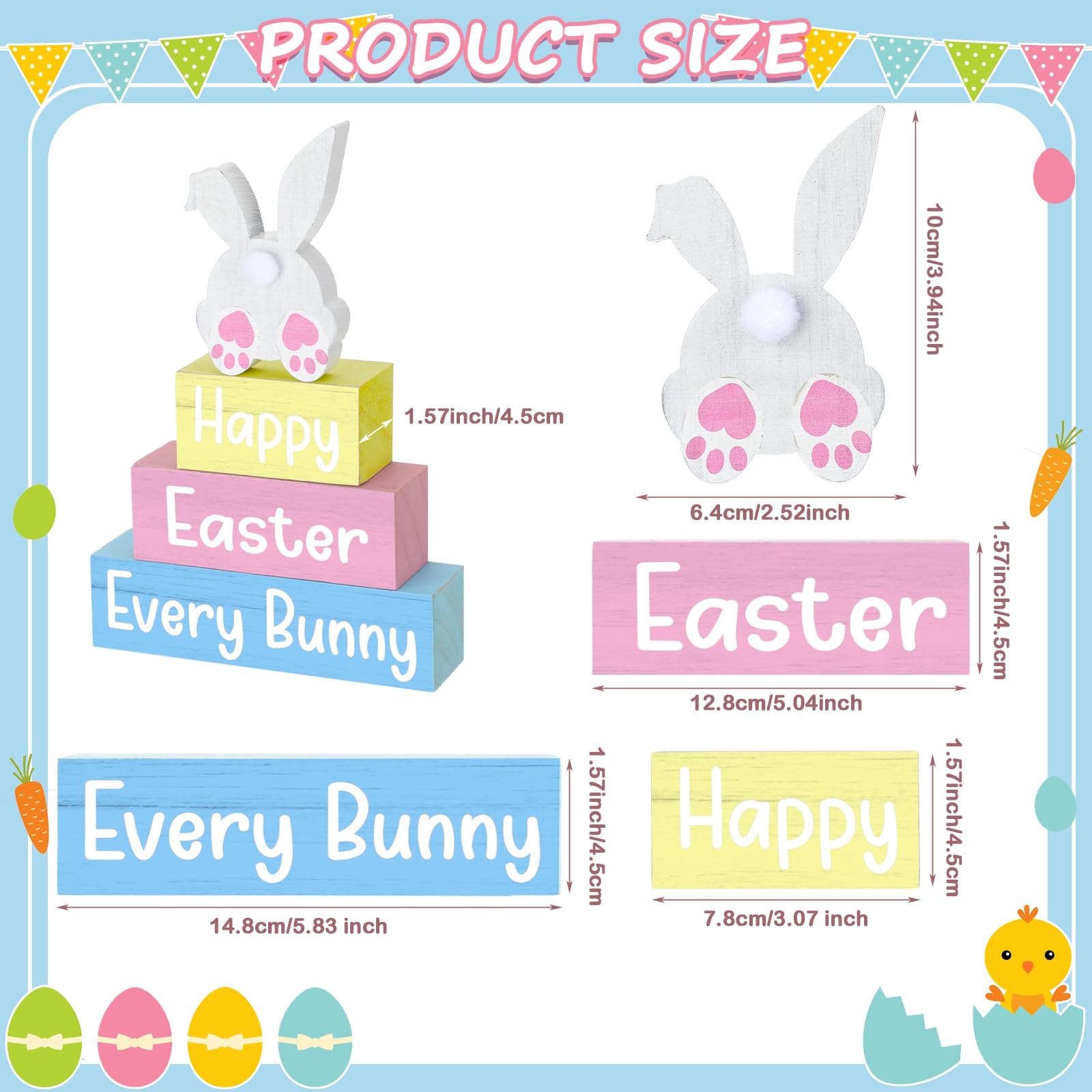 Motionchic 4 Pcs Easter Table Decorations He Is Risen Wooden Table Sign Religious Wood Centerpiece Easter Cross Blocks Farmhouse