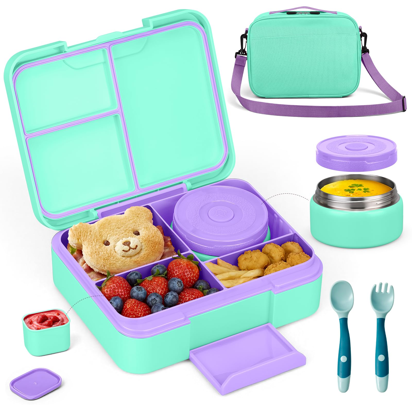 WyfKyd Bento Lunch Box Set with Soup Thermo Food Container for Kids Adults