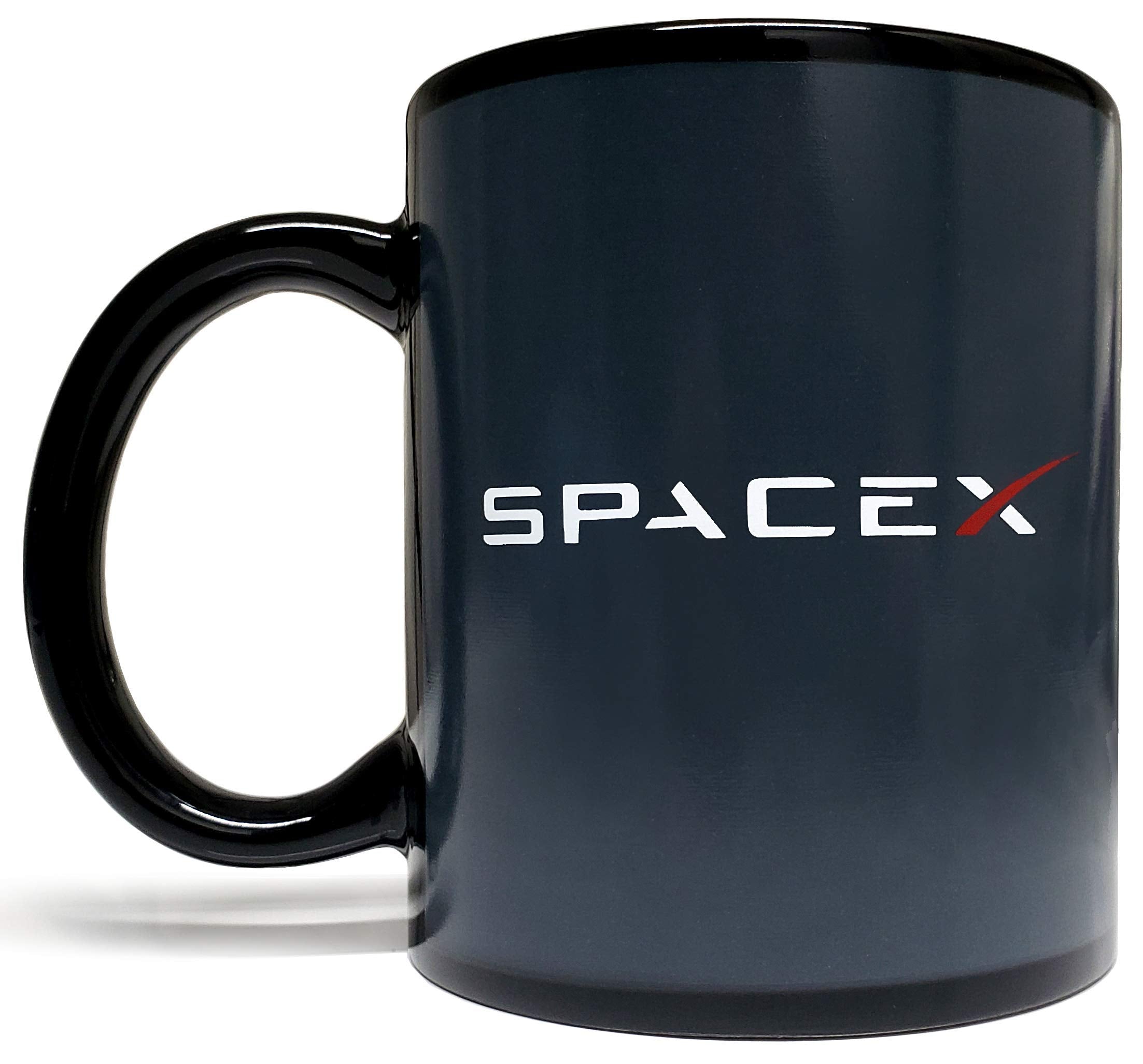 Mean Muggin SpaceX Falcon Rocket Launch Color Changing Heat Sensitive 11 Fluid Ounce Mug - Black Ceramic - Foam Box Protection -