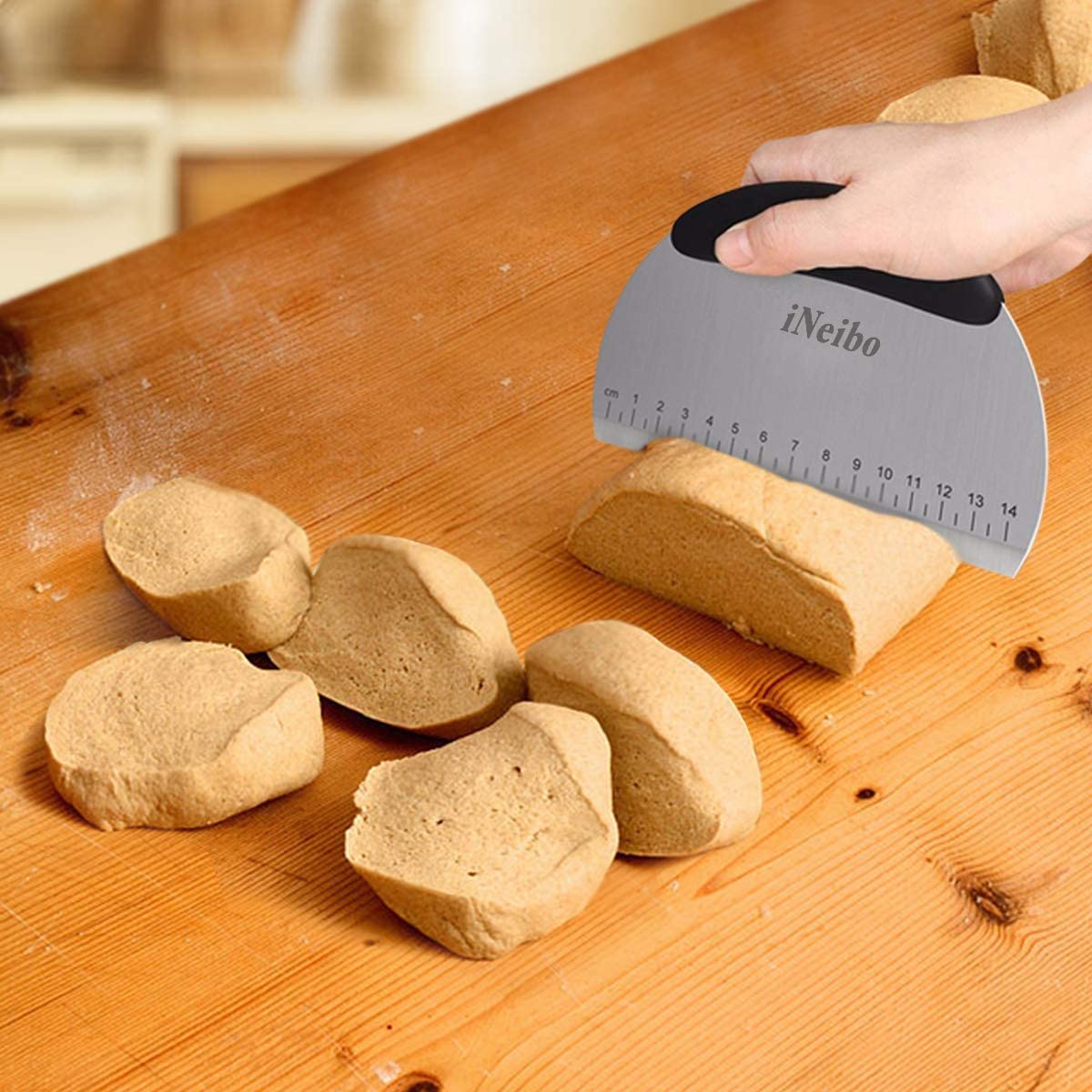 Ineibo Professional Baking Tools Biscuit Cutter Set Dough Blender/Cutter Round Cookies Cutter With Handle + Pastry Scraper+Egg S