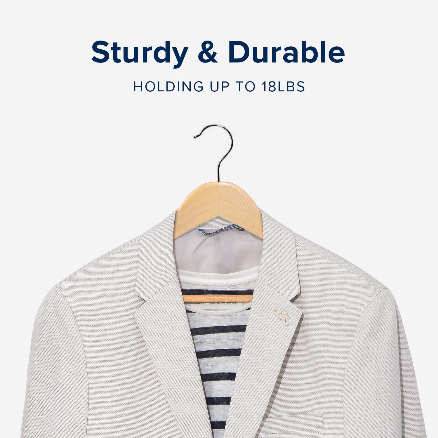 House Day Wooden Hangers 80 Pack Natural Wood Clothes Hangers Smooth Finish Wooden Coat Hangers For Closet Heavy Duty Hangers So