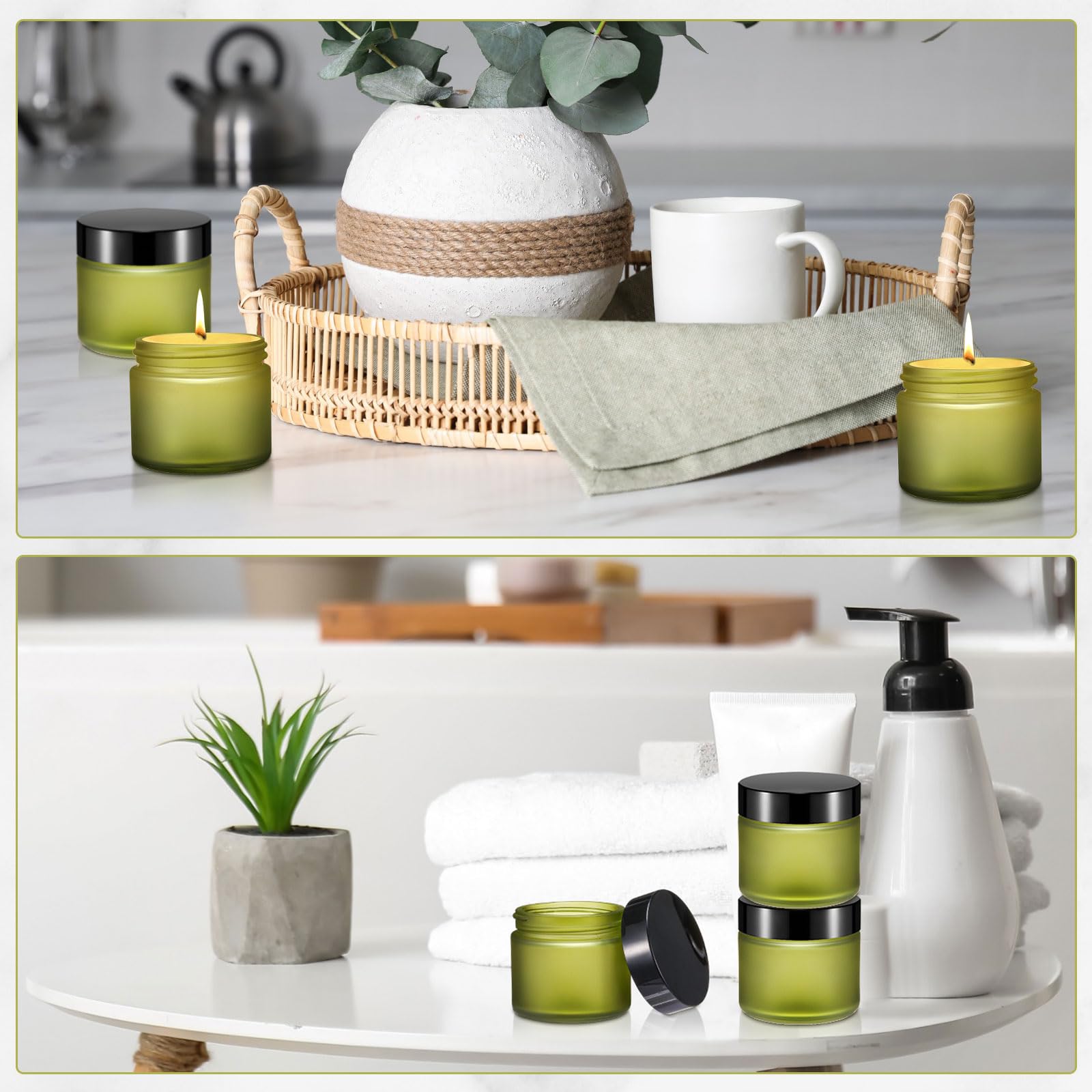 Domensi 48 Pcs 2 Oz Glass Jars With Lids Empty Round Cosmetic Jars With Inner Liners For Storing Lotions Powders Ointments Sampl