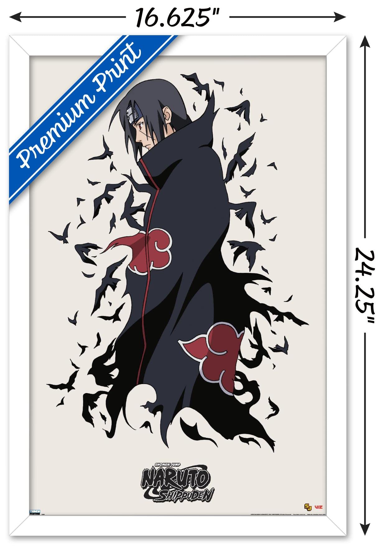 Trends International Naruto Shippuden - Itachi Wall Poster, 14.725'' X 22.375'', White Framed Version