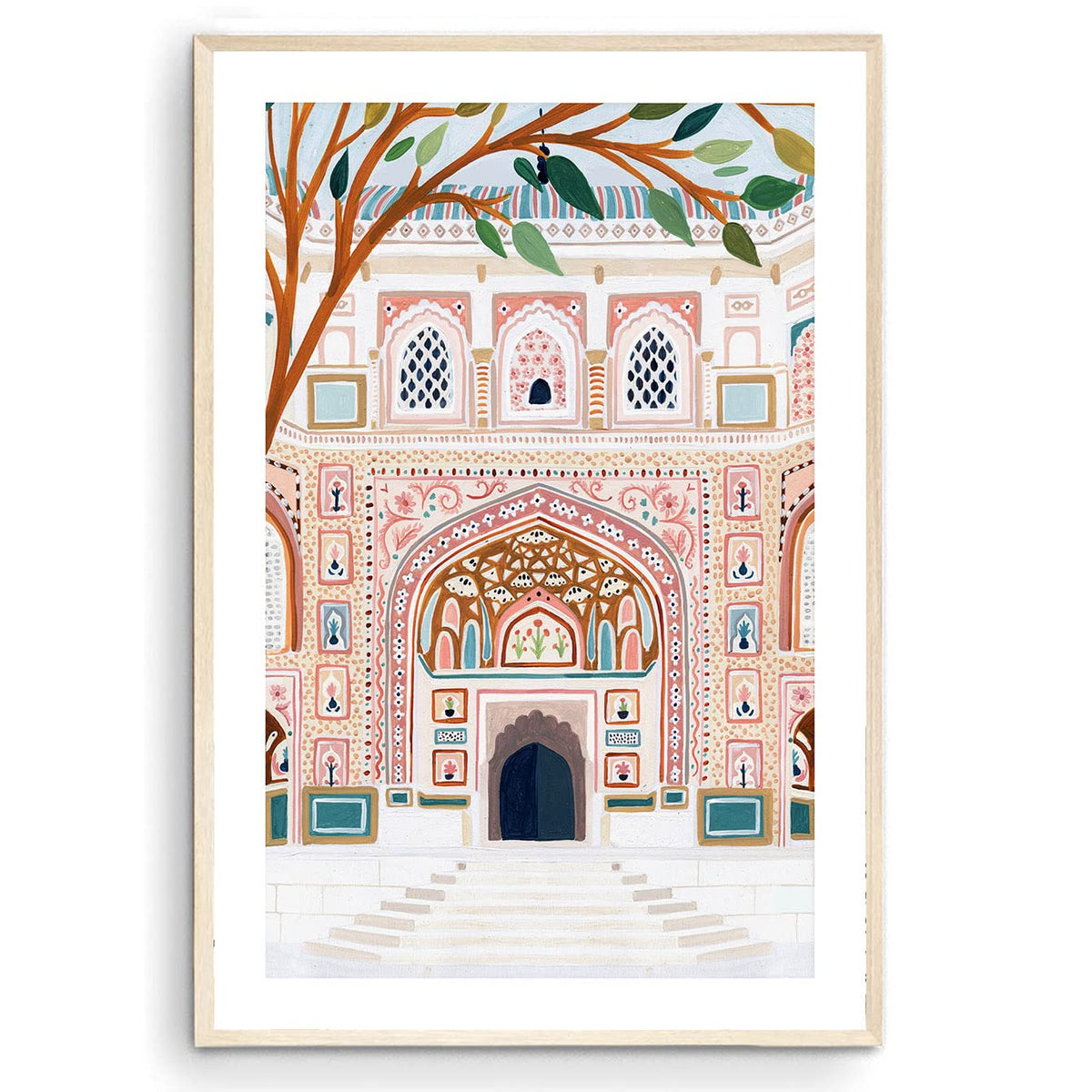Nationcog Amber Palace Jaipur Art Print, India Art Print, Jaipur Wall Art, Travel Print, Travel Poster, Housewarming Gift, Home