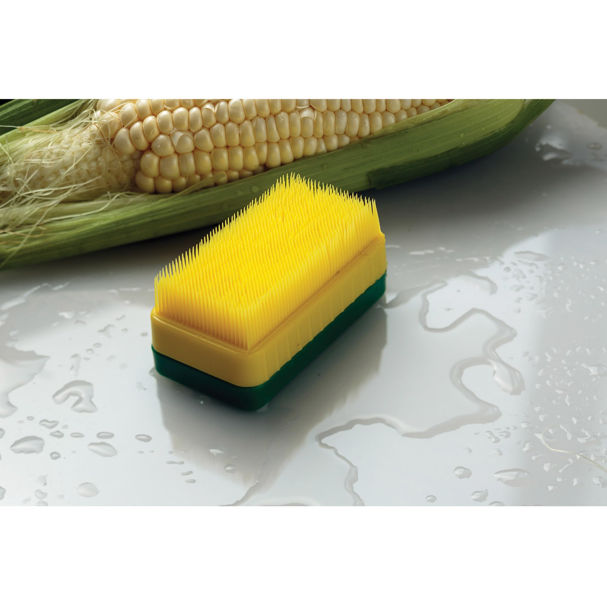 Hic Kitchen Corn Brush And Vegetable Scrubber, Dual-Textured Bristles