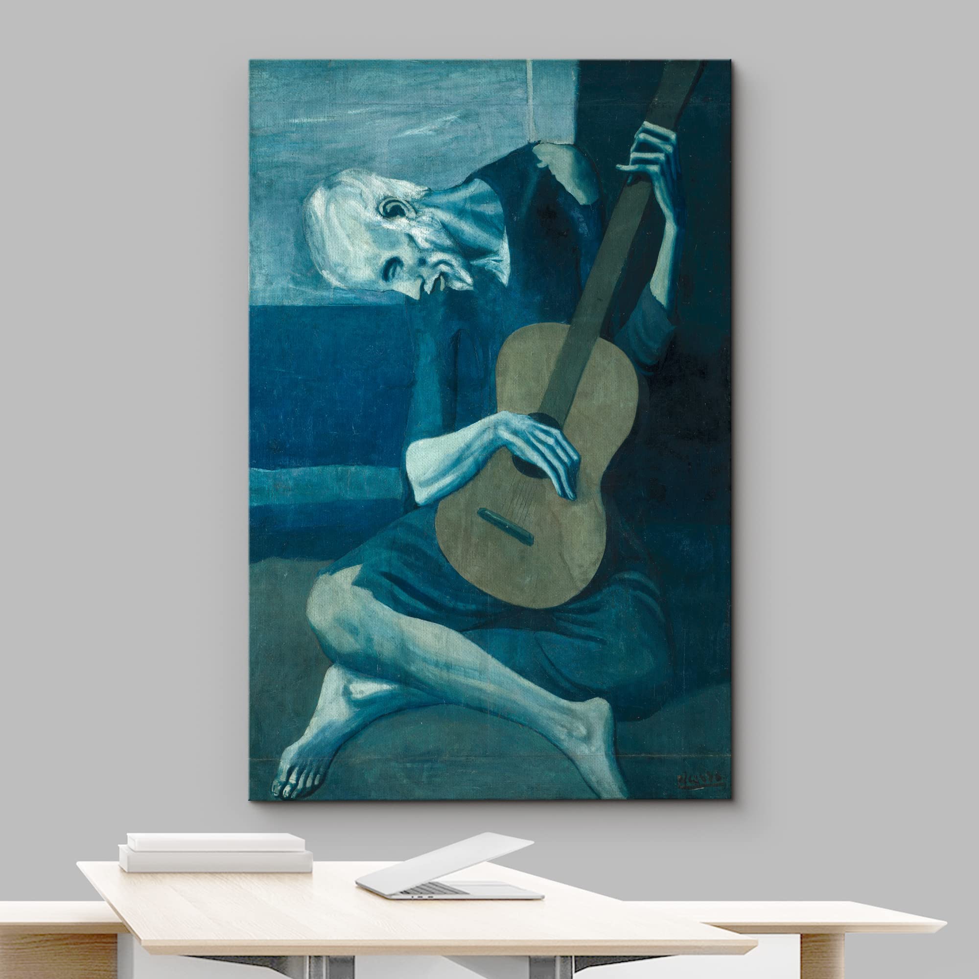 Wall26 Canvas Print Wall Art The Old Guitarist By Pablo Picasso Cultural People Oil Painting Fine Art Traditional Dramatic Multi