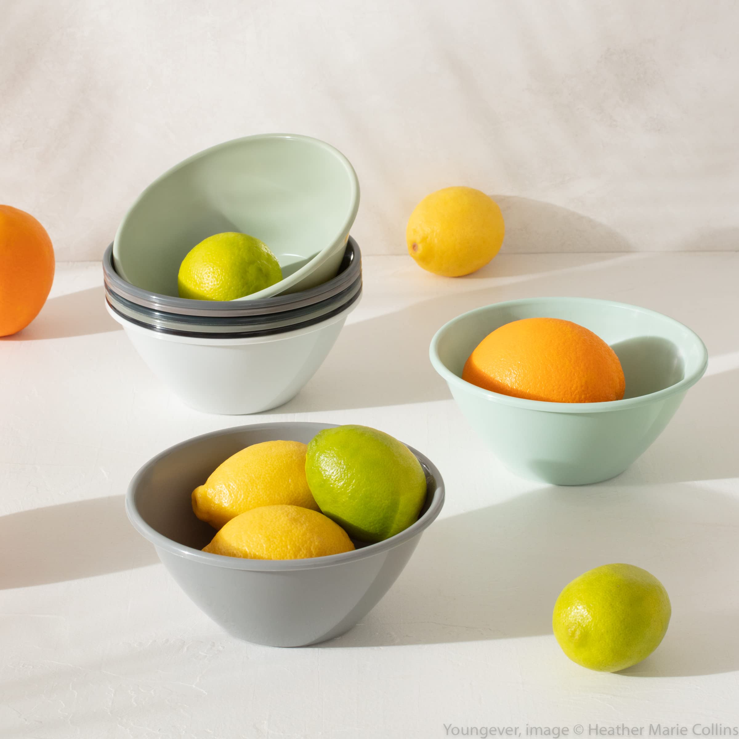Youngever 32 ounce Plastic Bowls  Large Cereal Bowls  Large Soup Bowls  Set of 9 (9 Urban Colors)