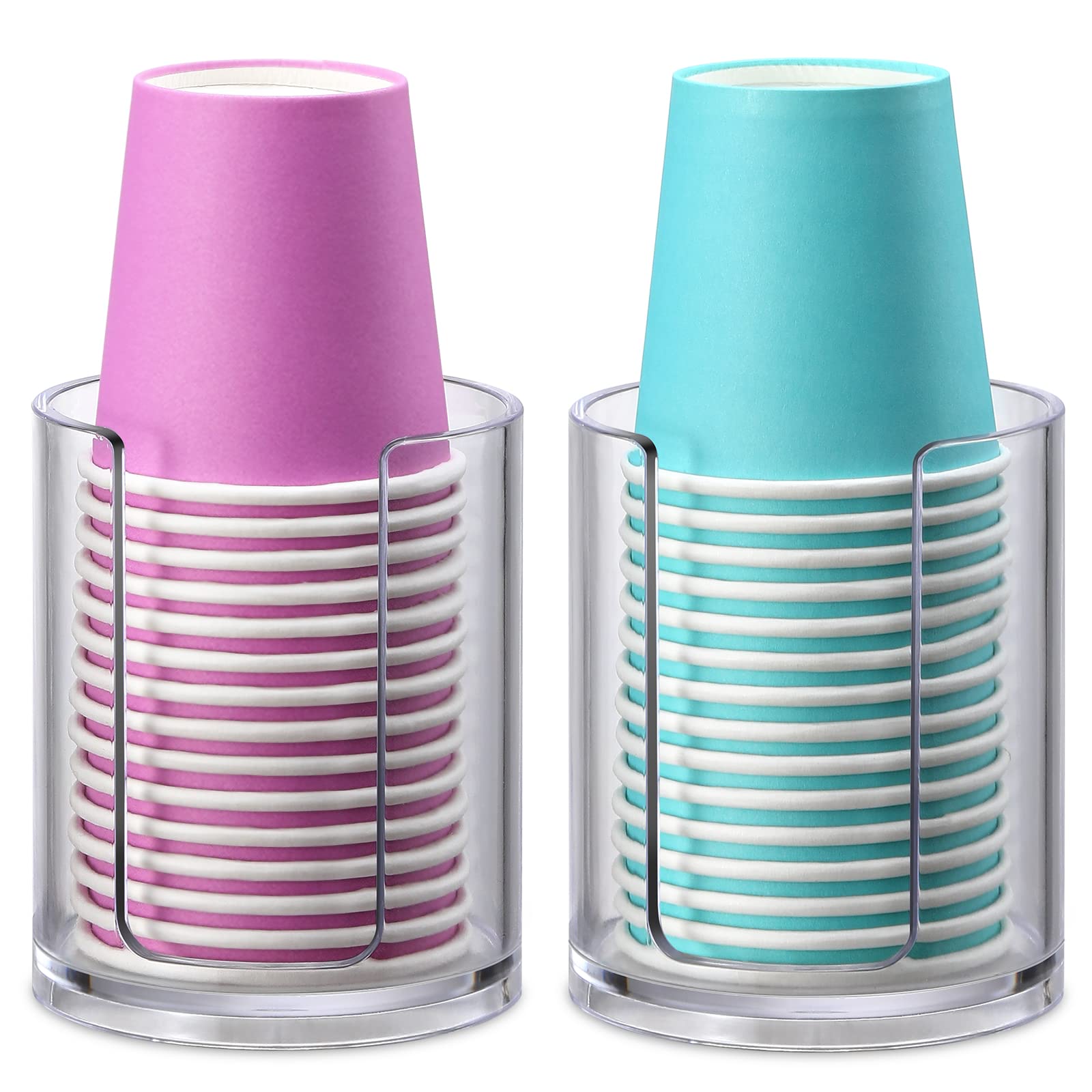 Aozita Bathroom Cup Dispenser, 2 Pack Mouthwash Cups Holder, Small Disposable Paper Cup Holders For Rinsing Cups On Bathroom Van