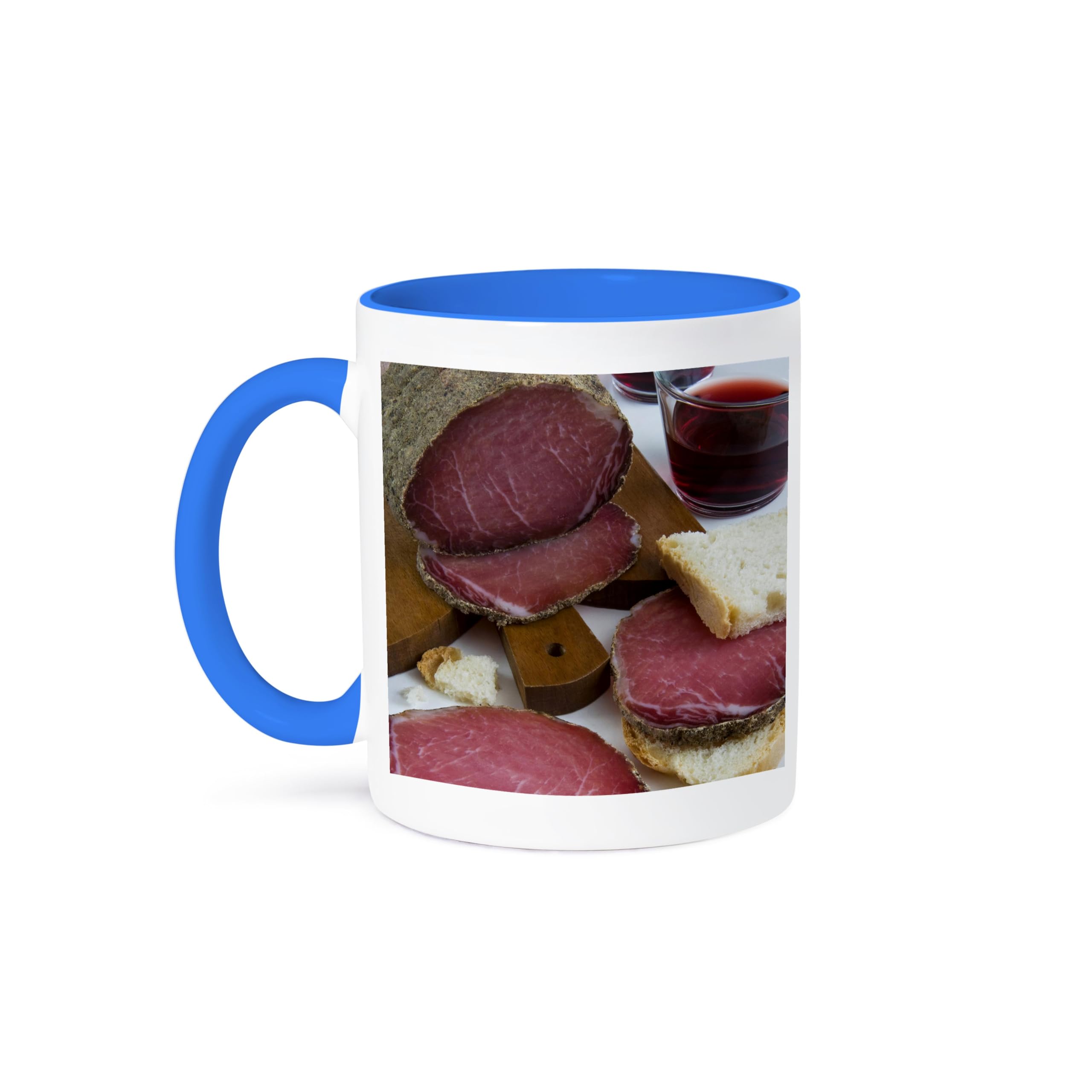 3dRose Lonza, Pork loin, cured ham, Tuscan cuisine, Italy - LI11 NTO0048 - Nico Tondini 15oz Two-Tone Blue Mug