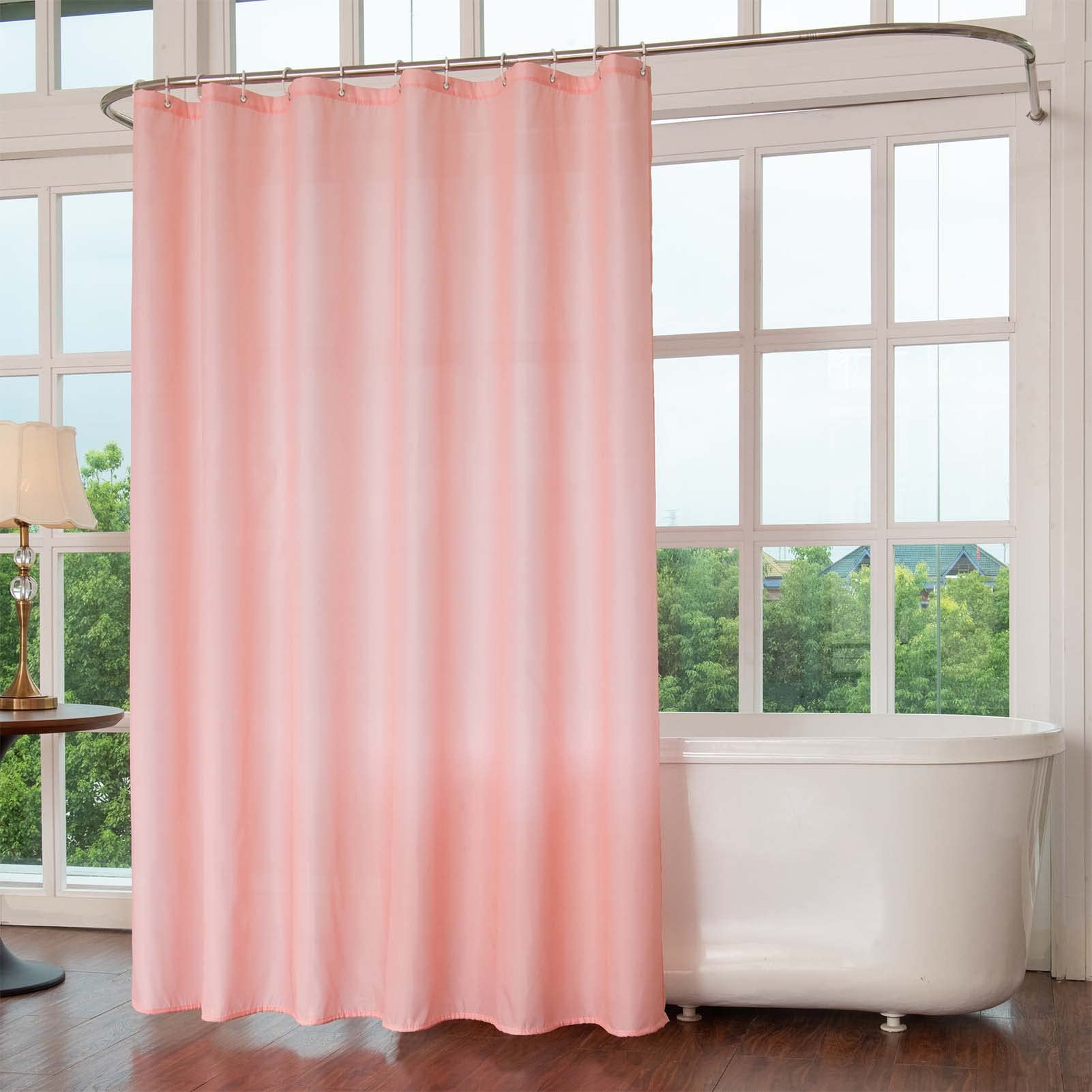 Shower Curtains Yi&Ze Waterproof Fabric Pink Shower Curtain For Bathroom With 12 Plastic Hooks, Modern Bath Curtain Sets, 72X72