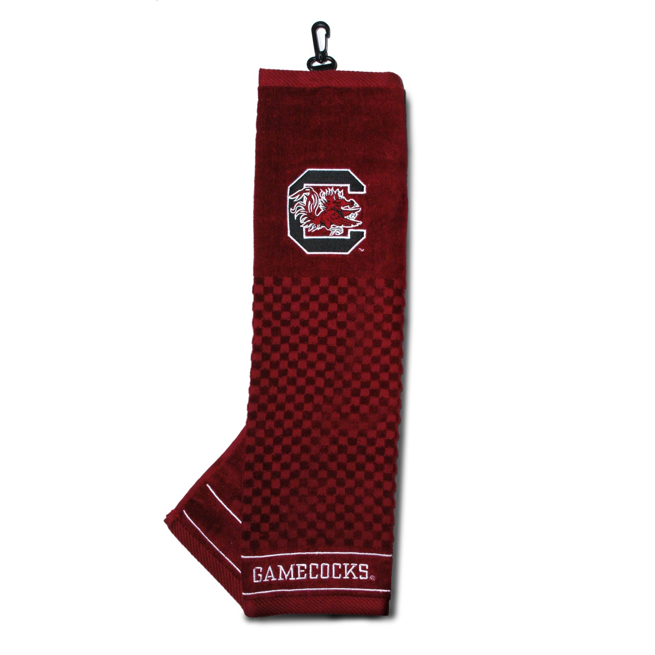 Team Golf Ncaa South Carolina Gamecocks Embroidered Golf Towel, Checkered Scrubber Design, Embroidered Logo