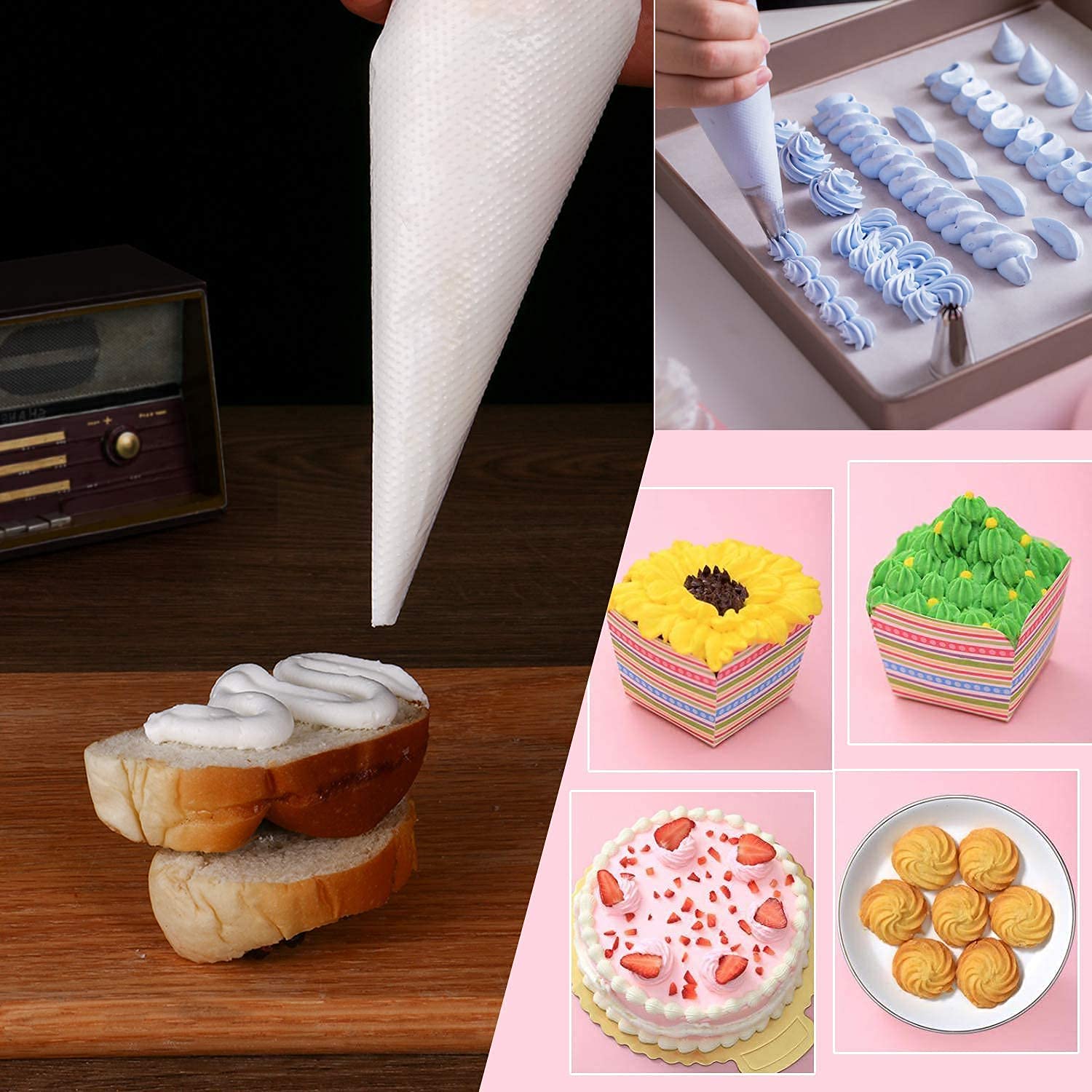 400 Pcs Disposable Piping Bags 12Inch Anti-Burst Pastry Bags, Tipless Icing Piping Bag For Cake, Cream Frosting And Cookie Decor