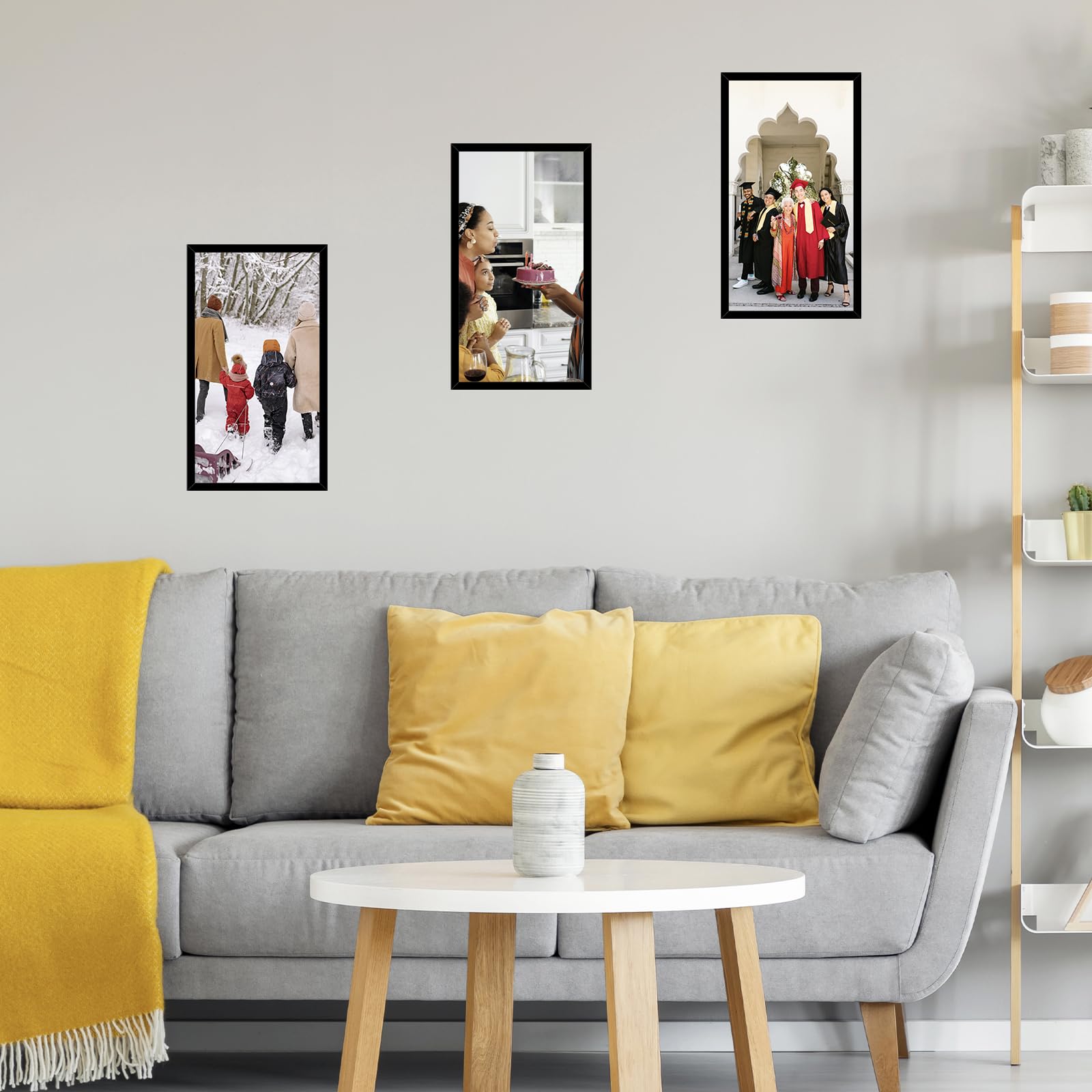JCJMY 9x16 Picture Frame Black for Wall Hanging, Wall Mounting Horizontally or Vertically, 9 x 16 Wall Gallery Poster Photo Fram