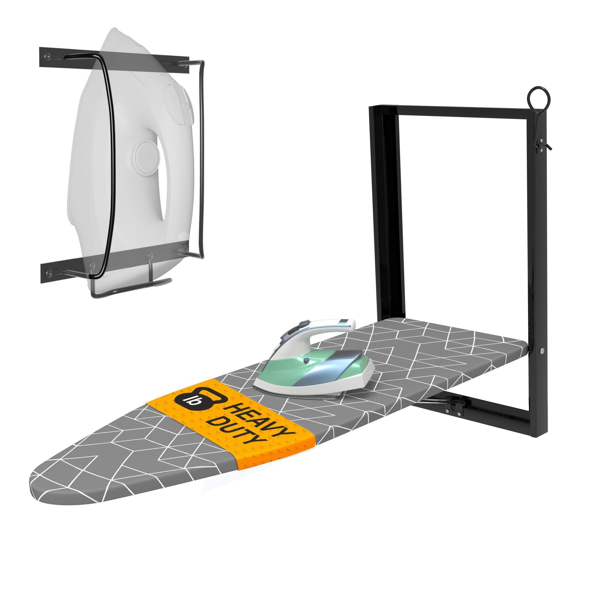 Xabitat Wall Mounted Ironing Board with Iron Holder | 36.2 X 12.2 Compact Mount Fold Down Ironing Board for Small Spaces | Spa