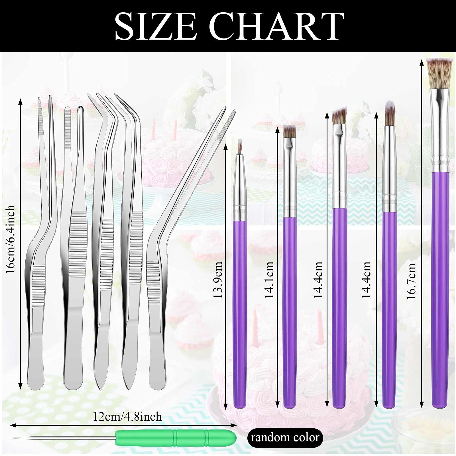 13 Pieces Kitchen Tweezers And Decorating Tools Set Cake Decorating Tool Cake Decorating Brushes Scriber Decorating Needle Scrib
