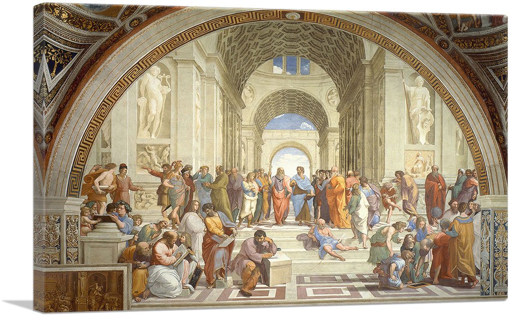 Artcanvas School Of Athens 1510 Canvas Art Print Stretched Framed Painting Picture Poster Giclee Wall Decor By Raphael - 40'' X