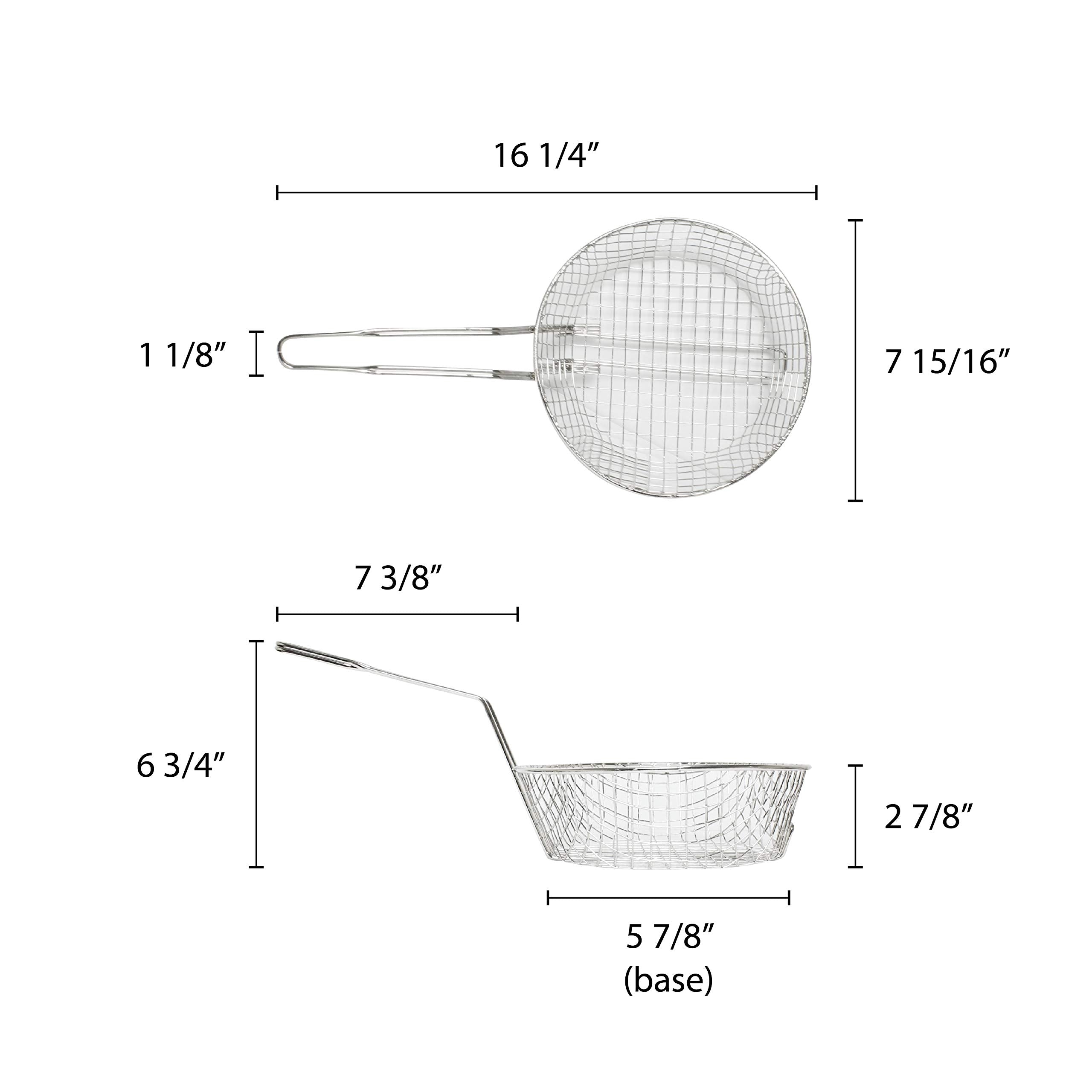 Excellant   8-Inch Round Nickel Plated Culinary Basket, Coarse Mesh