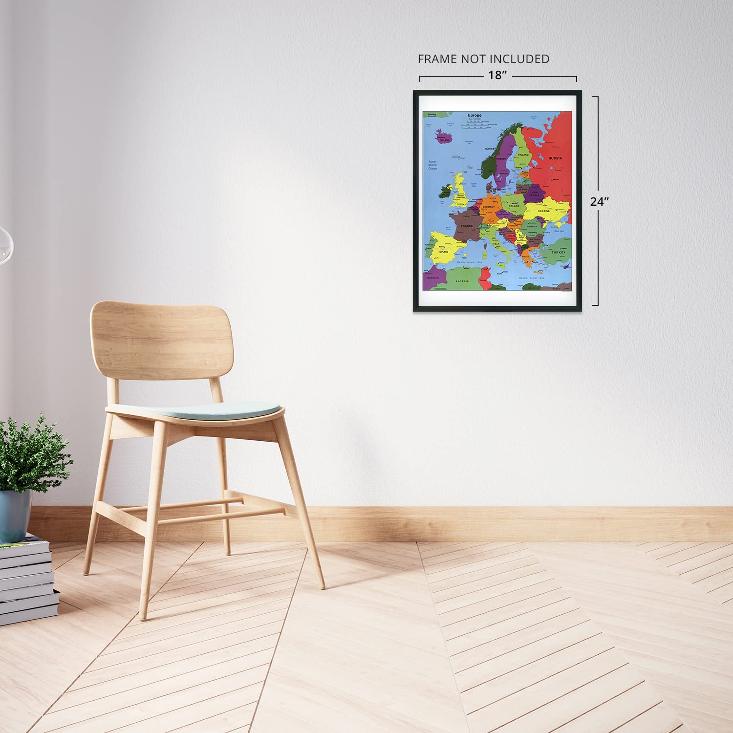 HISTORIX 2004 Europe Map Poster - 18x24 Inch Wall Art, Paper, White/Off-White