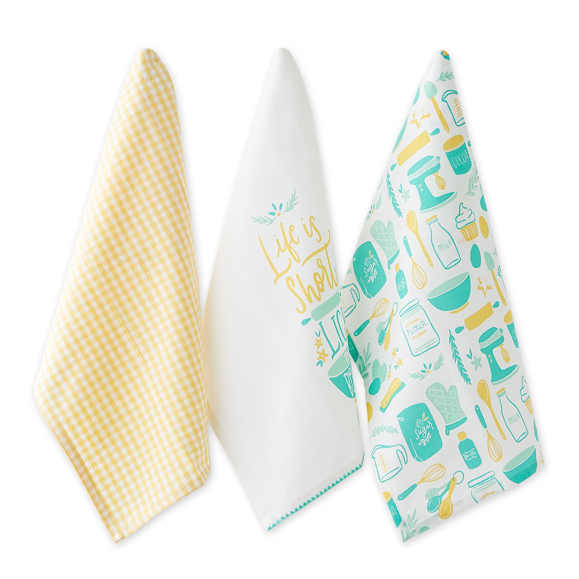 LIFE IS SHORT DISHTOWEL SET/3