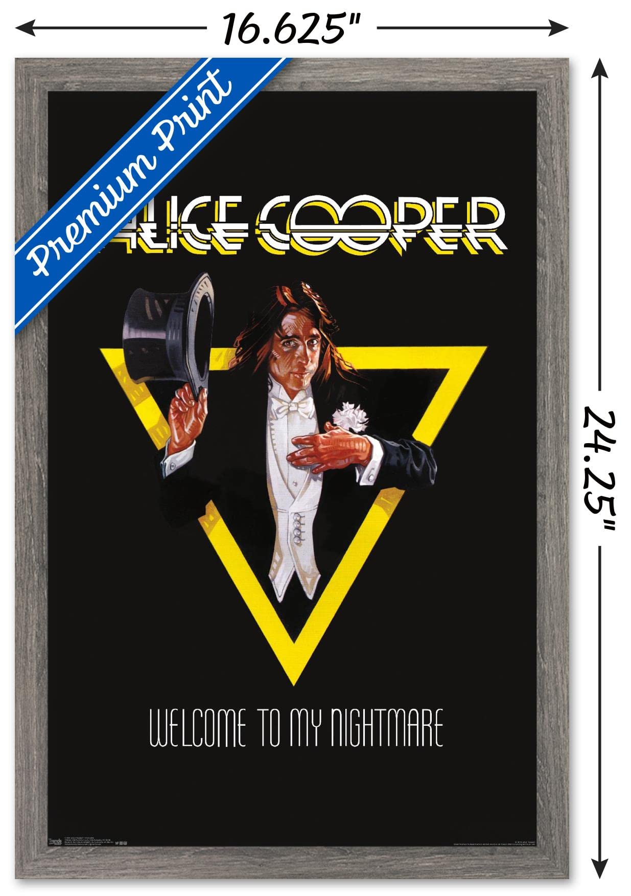 Trends International Alice Cooper - Welcome Wall Poster, 14.725'' X 22.375'', Barnwood Framed Version