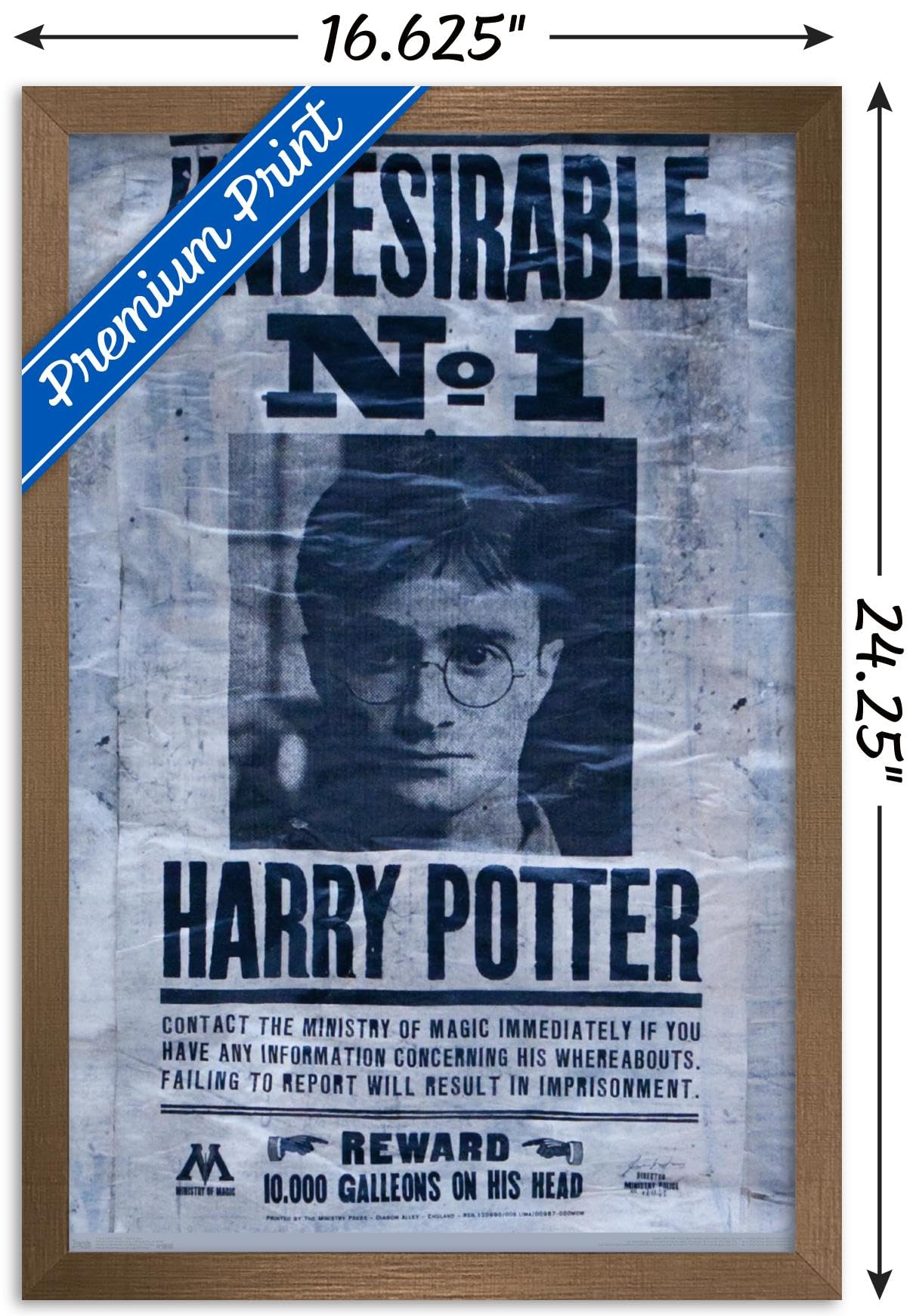 Trends International The Wizarding World: Harry Potter - Undesirable Wall Poster, 14.725'' X 22.375'', Bronze Framed Version