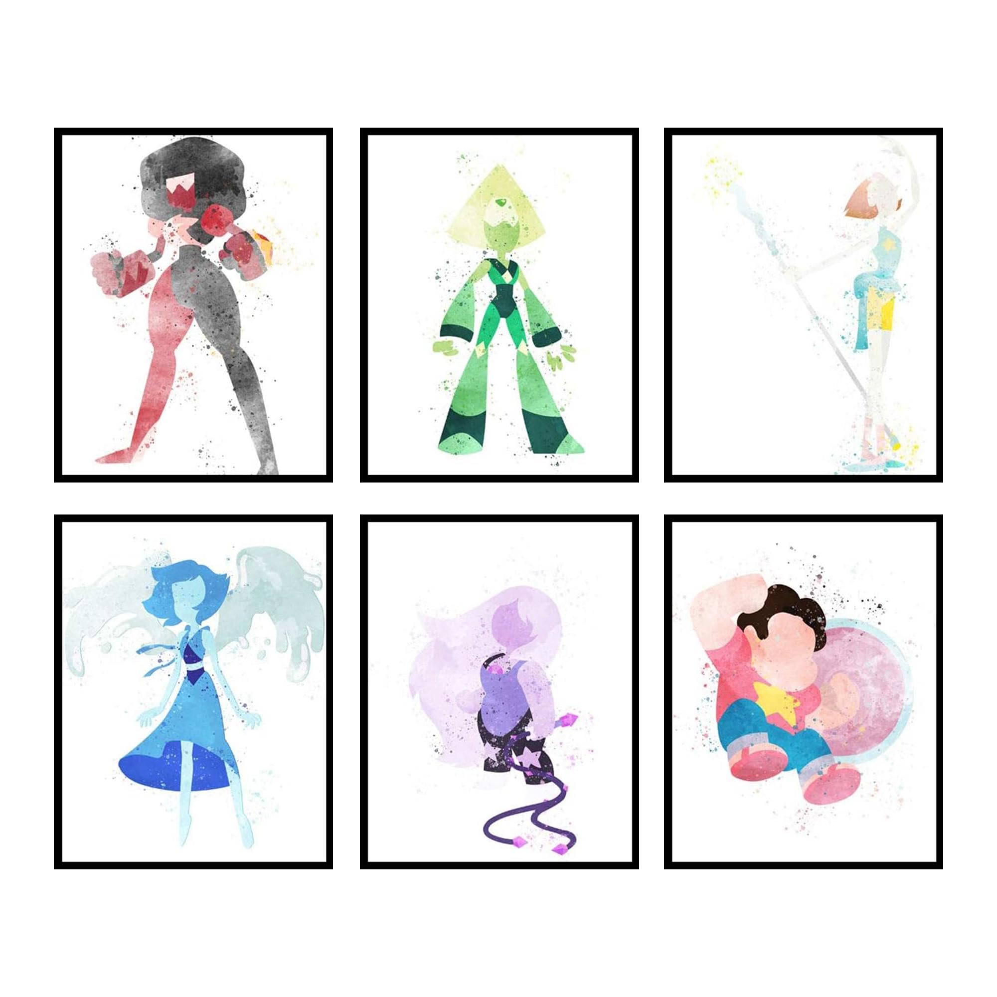 Bigwigprints Steven Universe Poster - Steven Universe Merch, Peridot, Pearl, Garnet, Amethyst And Lapis Lazuli, Steven Universe