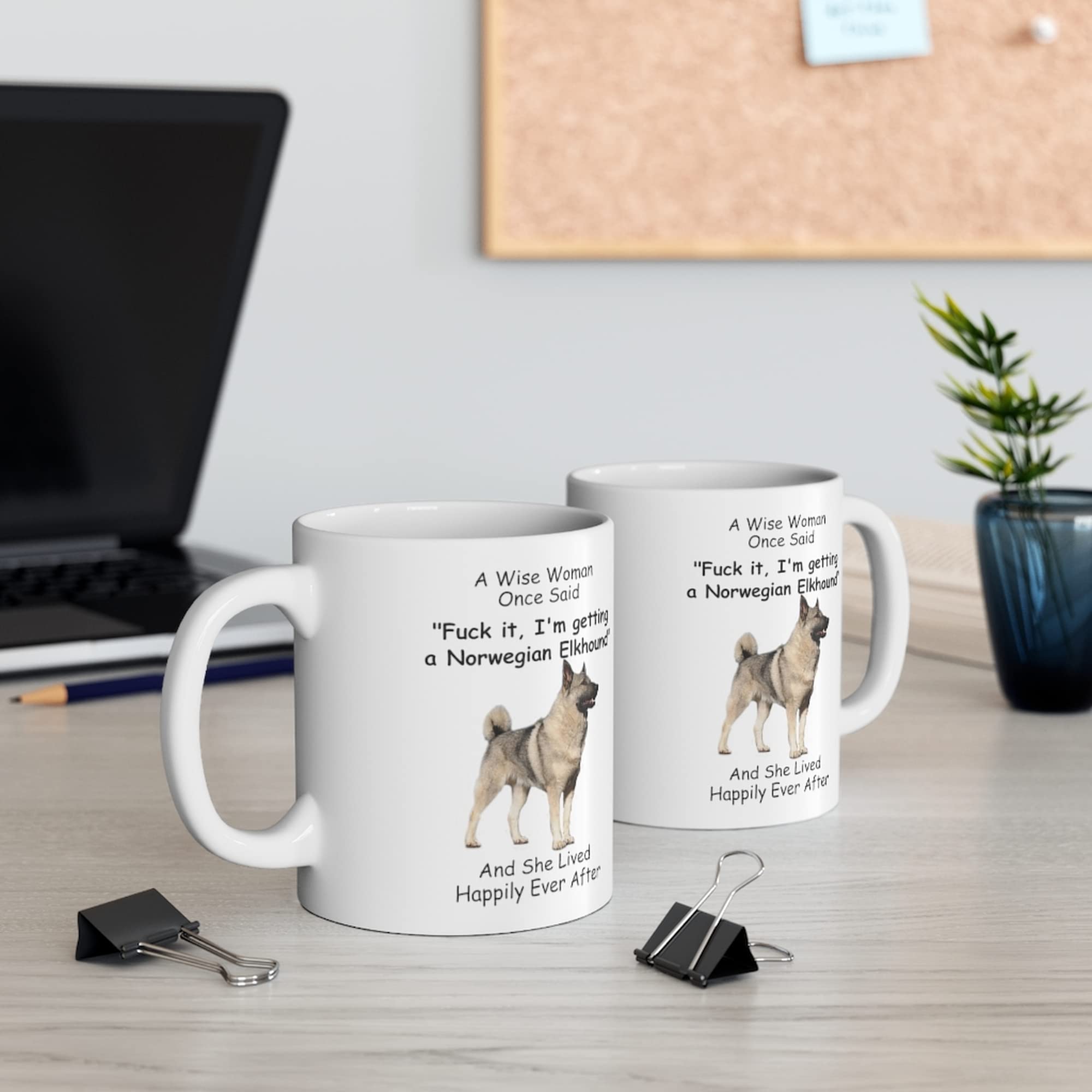 Funny Norwegian Elkhound Grey Gifts For Women Animals Lovers Pets Mom Mother 'S Day 2024 A Wise Woman Once Said Coffee Mug With