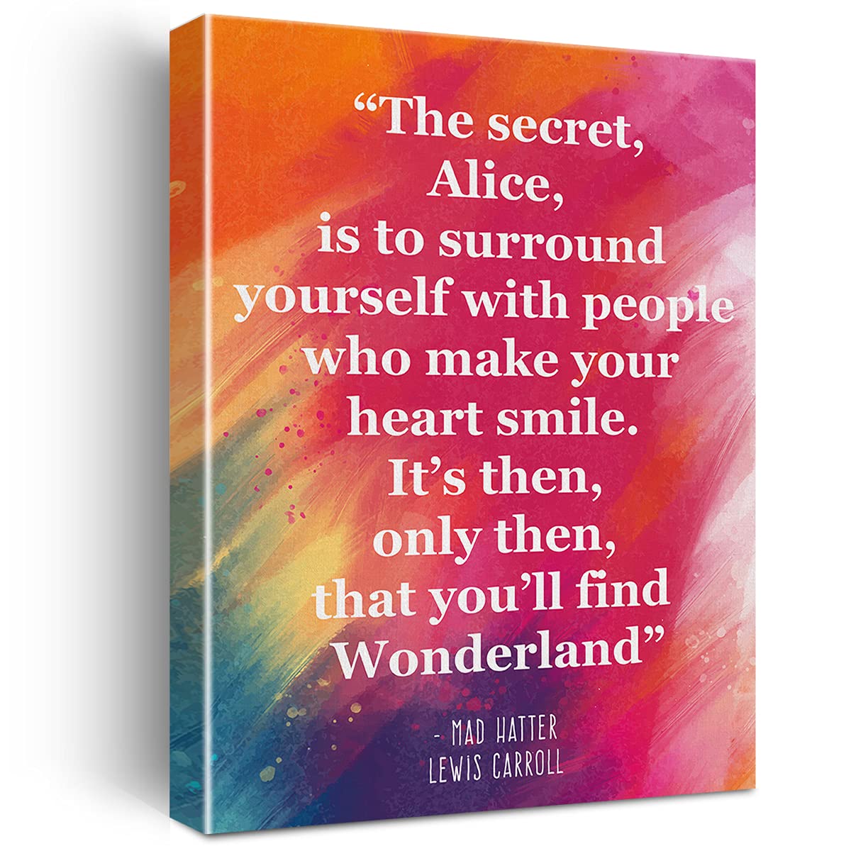 Inspirational Wall Art The Secret Quote Alice In Wonderland Watercolor Canvas Painting Prints For Home Wall Decor Framed Book Qu